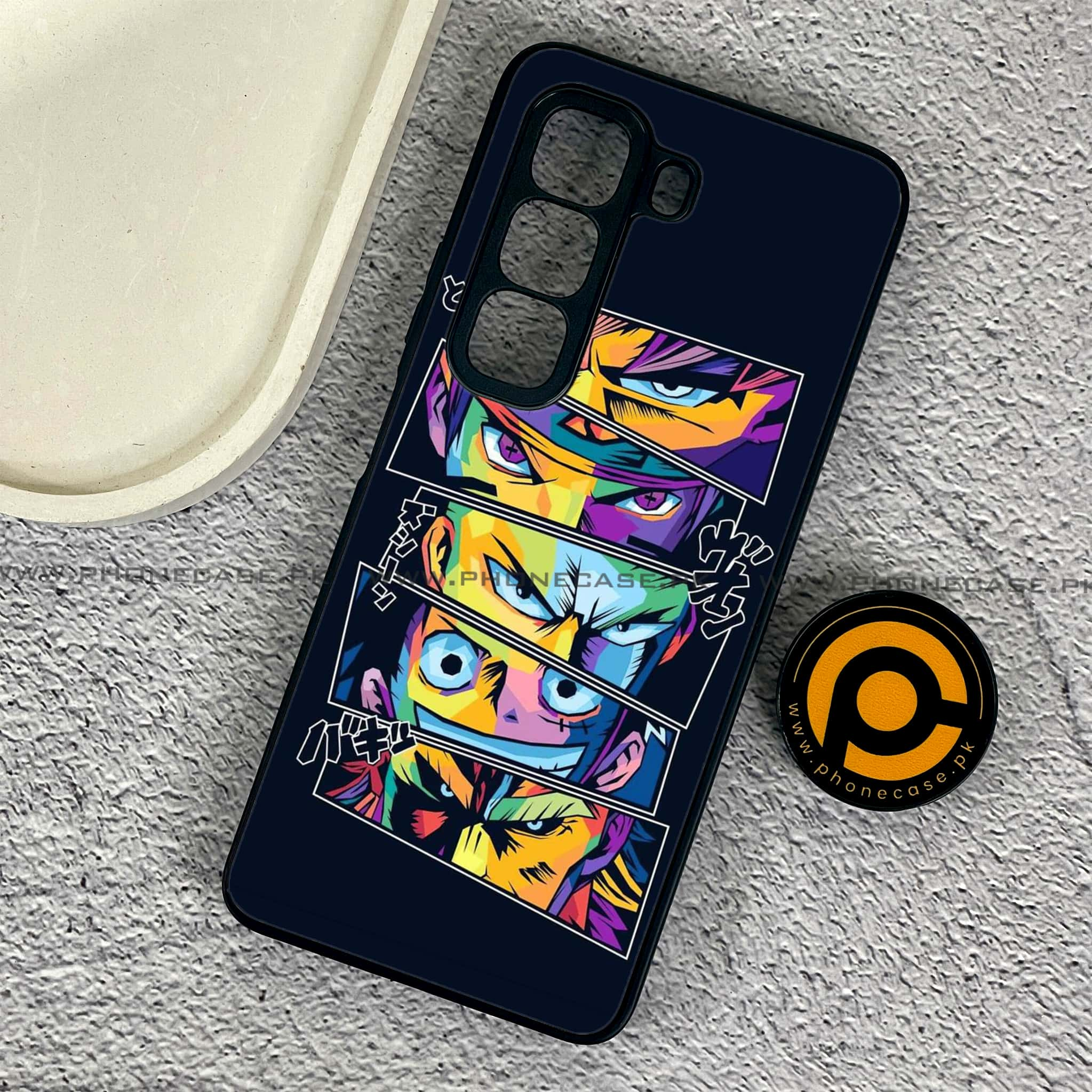 Infinix Hot 50 Pro - Anime 2.0 Series - Premium Printed Glass soft Bumper shock Proof Case