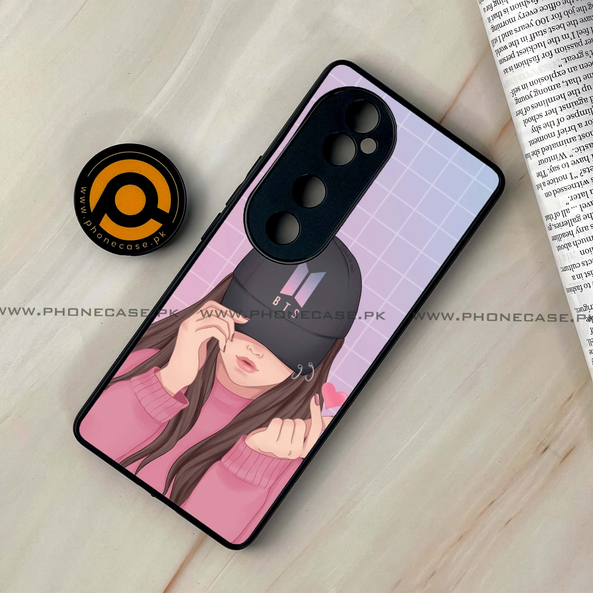 Vivo V40 - Anime Girls Series - Premium Printed Glass soft Bumper shock Proof Case