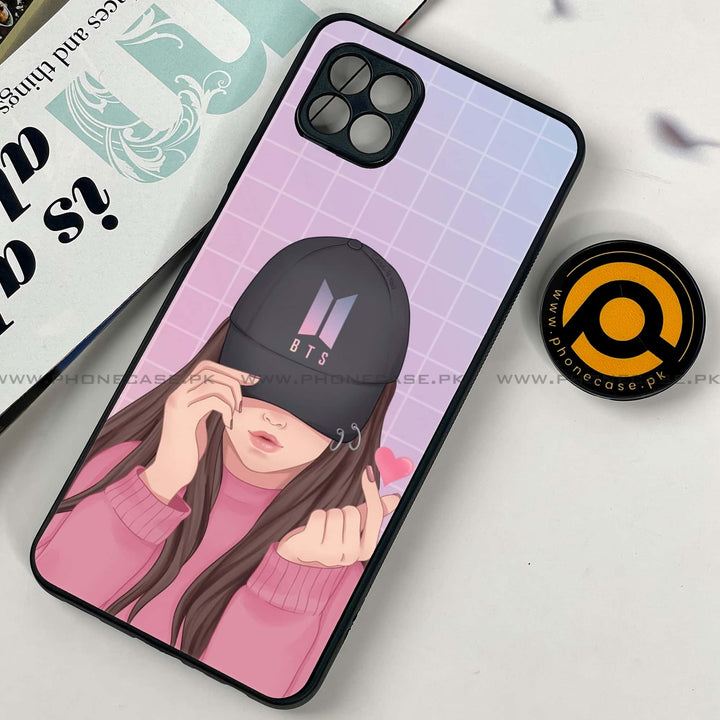 Samsung Galaxy A22 5G - Anime Girls Design 3  - Premium Printed Glass soft Bumper shock Proof Case  CS-34258