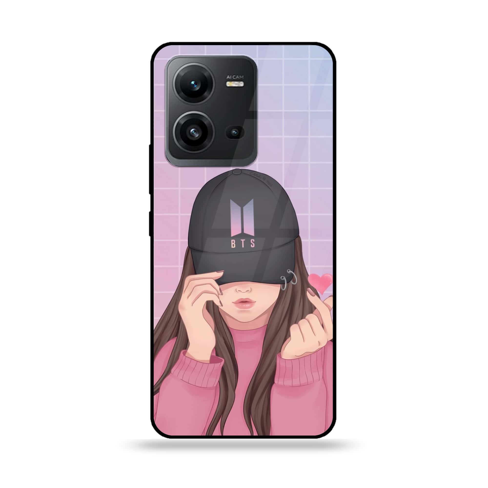 Vivo V25 5G - Anime Girls Series - Premium Printed Glass soft Bumper shock Proof Case
