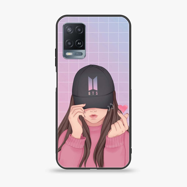 Oppo A54 - Anime Girls Design 6- Premium Printed Glass soft Bumper shock Proof Case CS-35142