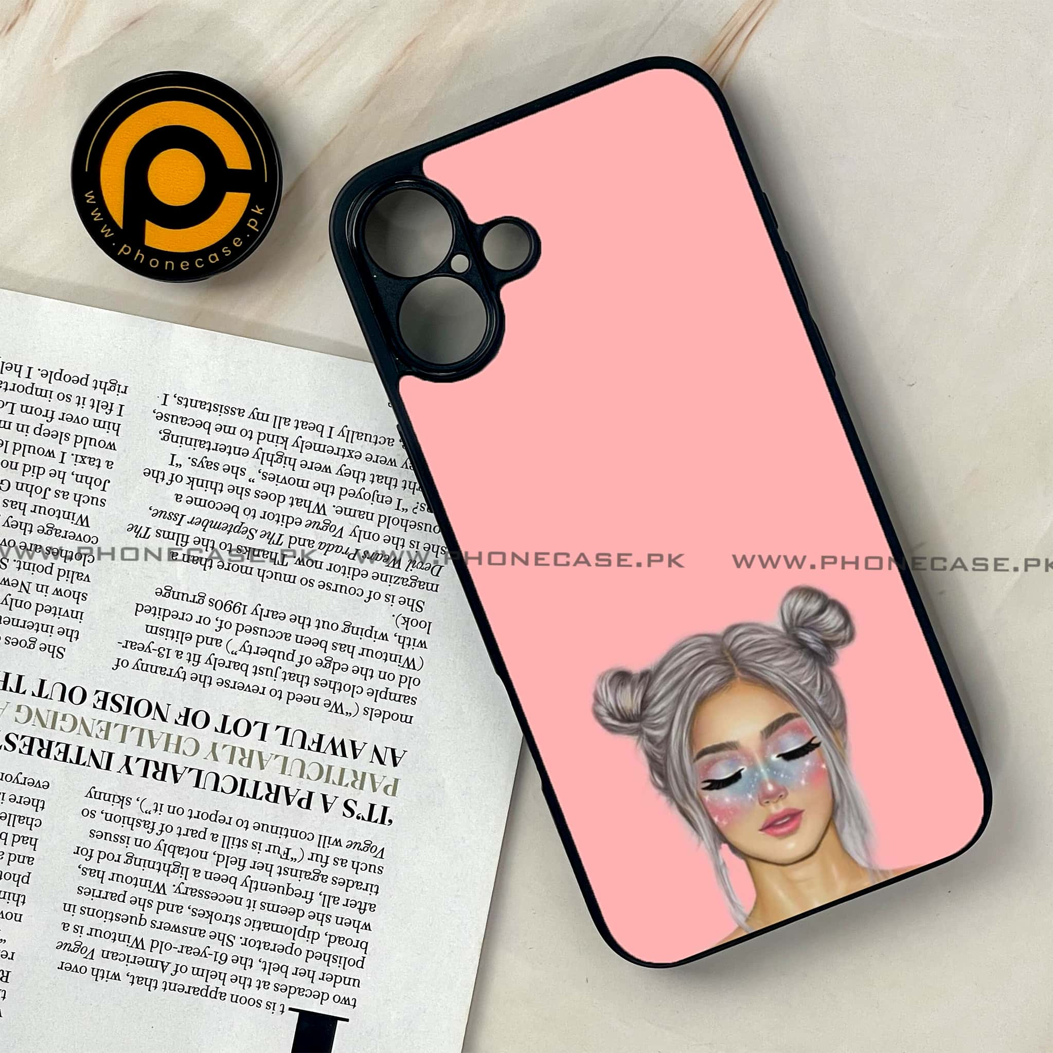 iPhone 16 - Anime Girls Series - Premium Printed Glass soft Bumper shock Proof Case