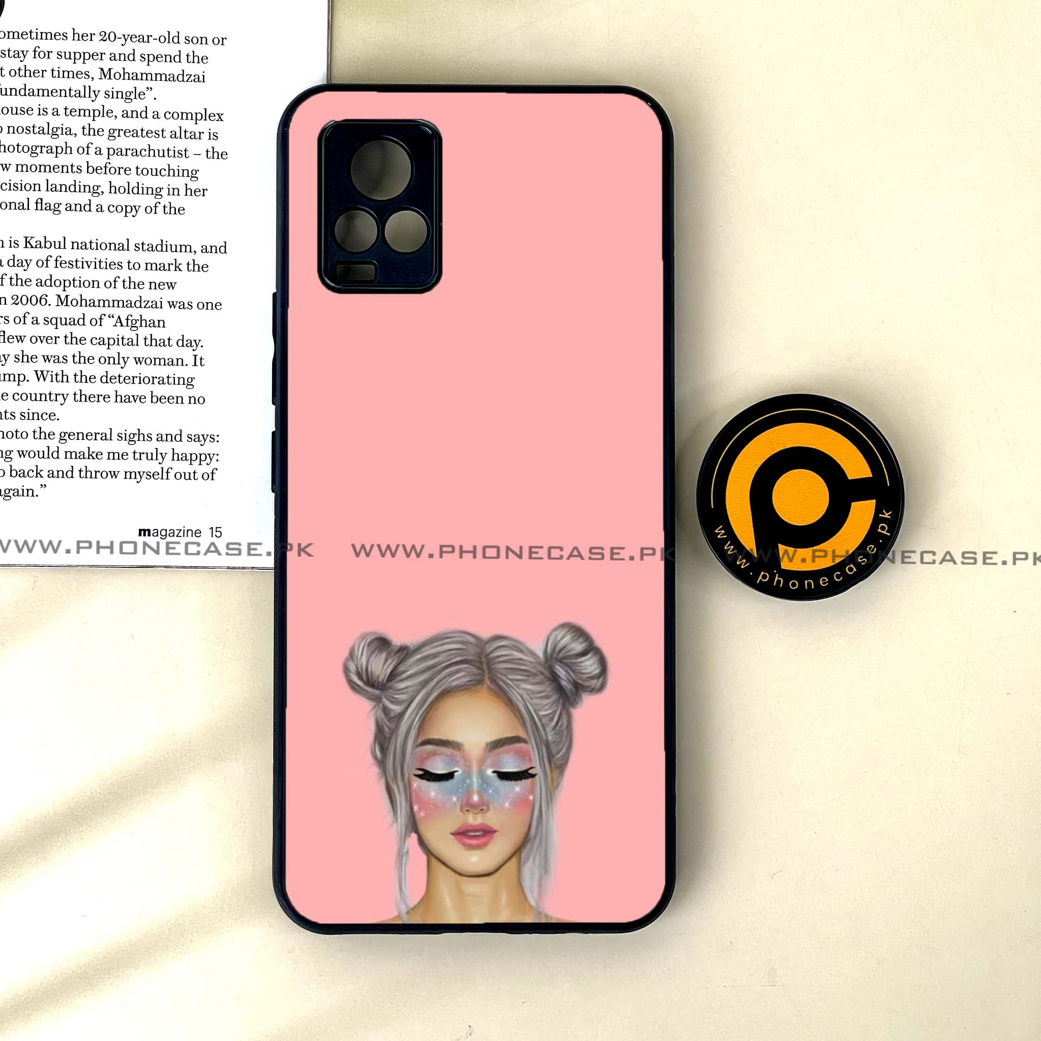 Vivo V20 - Anime Girls Series - Premium Printed Glass soft Bumper shock Proof Case