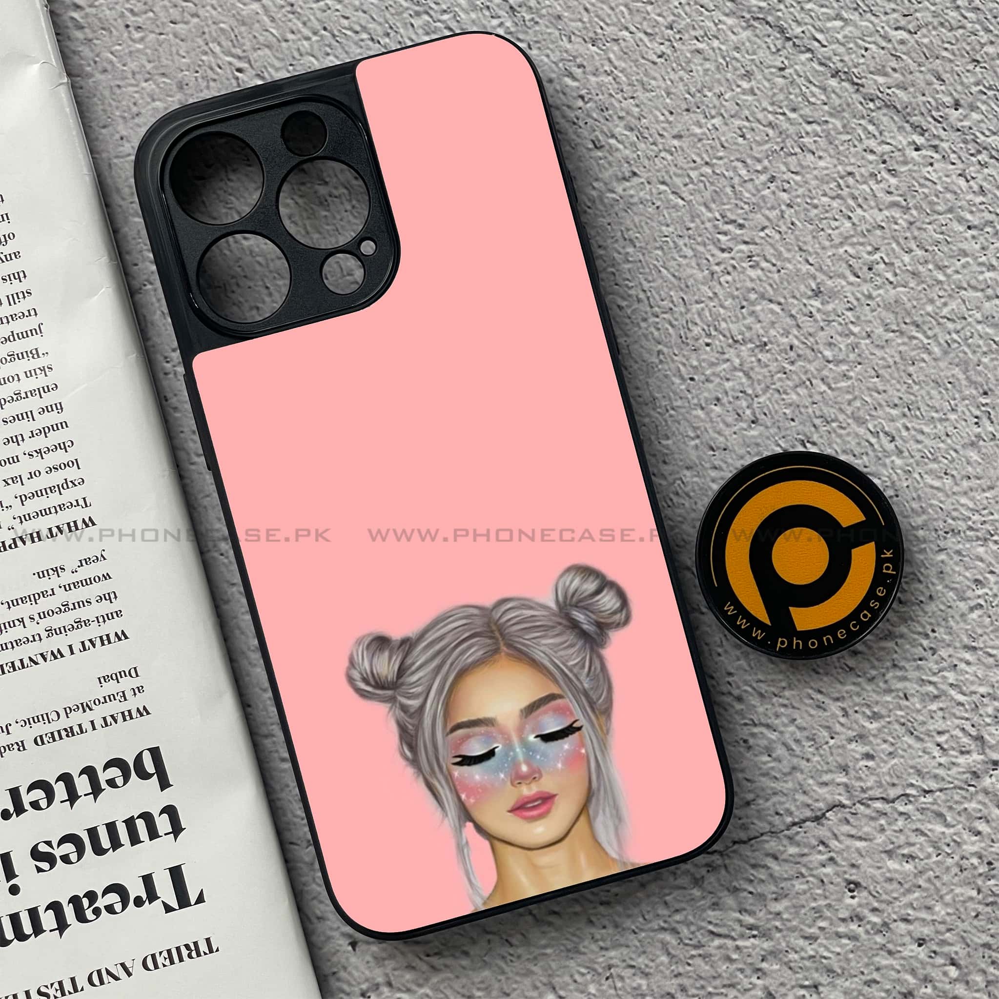 iPhone 15 Pro - Anime Girls Series - Premium Metal Printed soft Bumper shock Proof Case