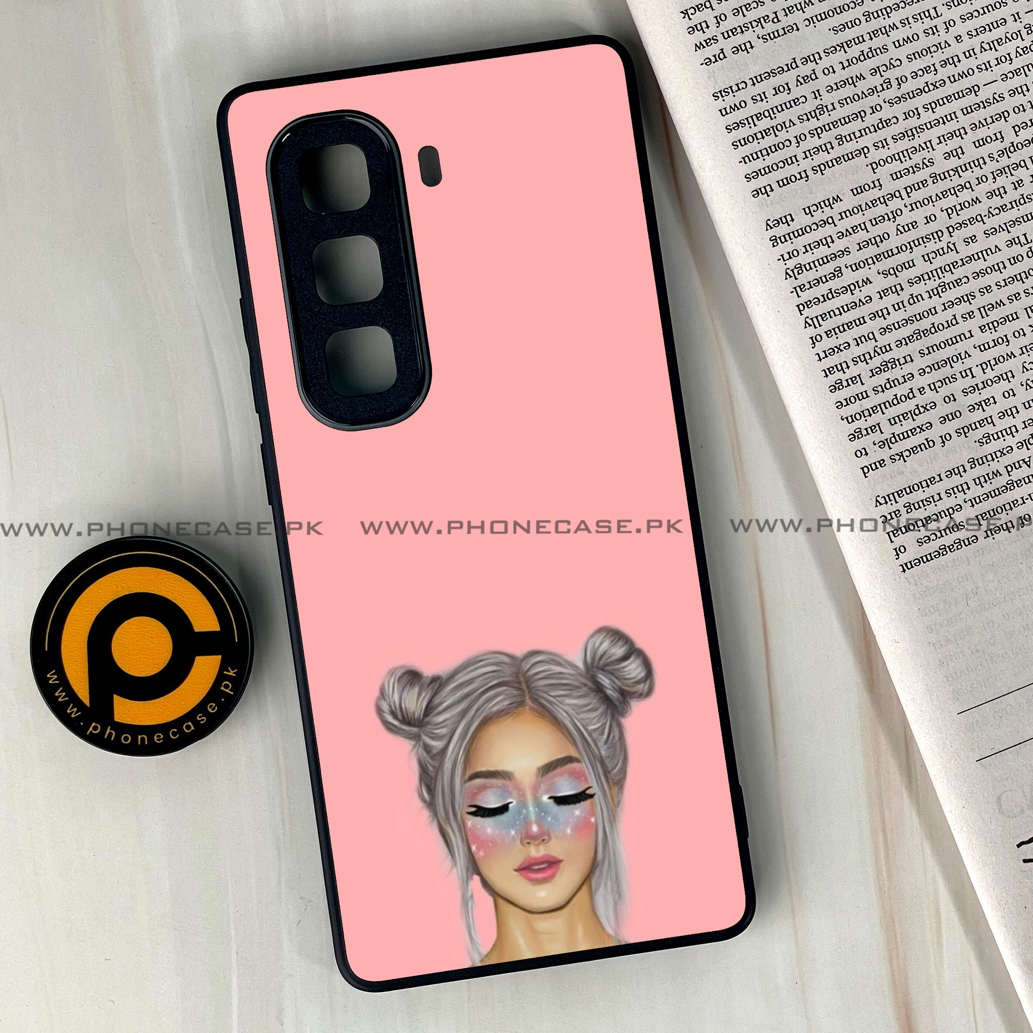 Infinix Hot 60 Pro Plus - Anime Girls Series - Premium Metal Printed soft Bumper shock Proof Case
