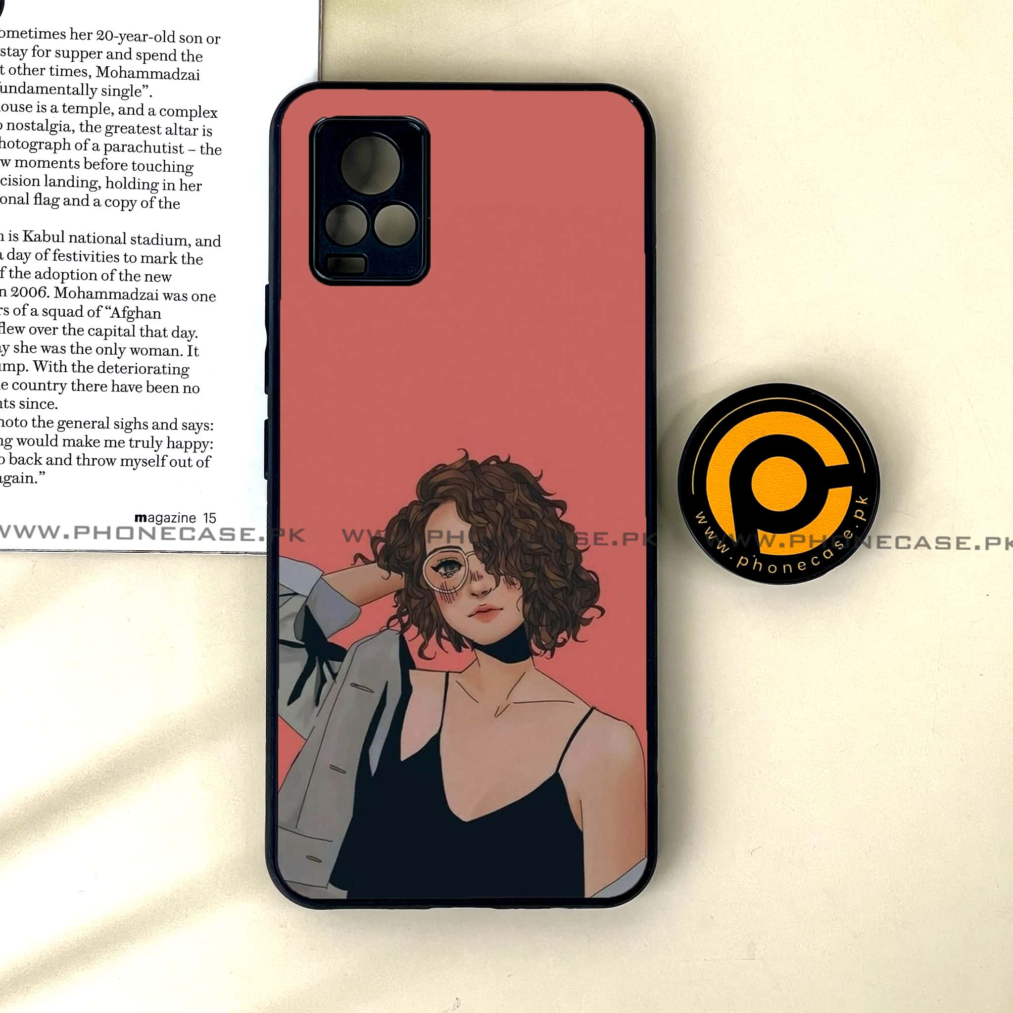 Vivo V20 - Anime Girls Series - Premium Printed Glass soft Bumper shock Proof Case
