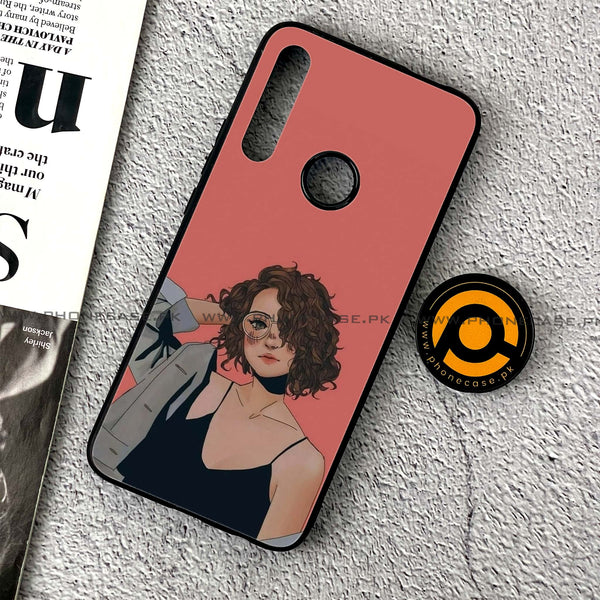 Huawei Y9 Prime (2019) - Anime Girls Design 6  - Premium Printed Glass soft Bumper shock Proof Case CS-36366