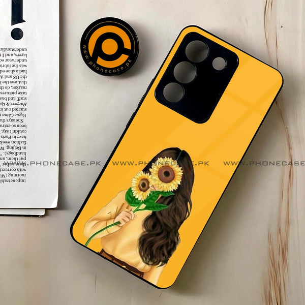 Vivo V29e - Anime Girls Design 7  - Premium Printed Glass soft Bumper shock Proof Case  CS-34840