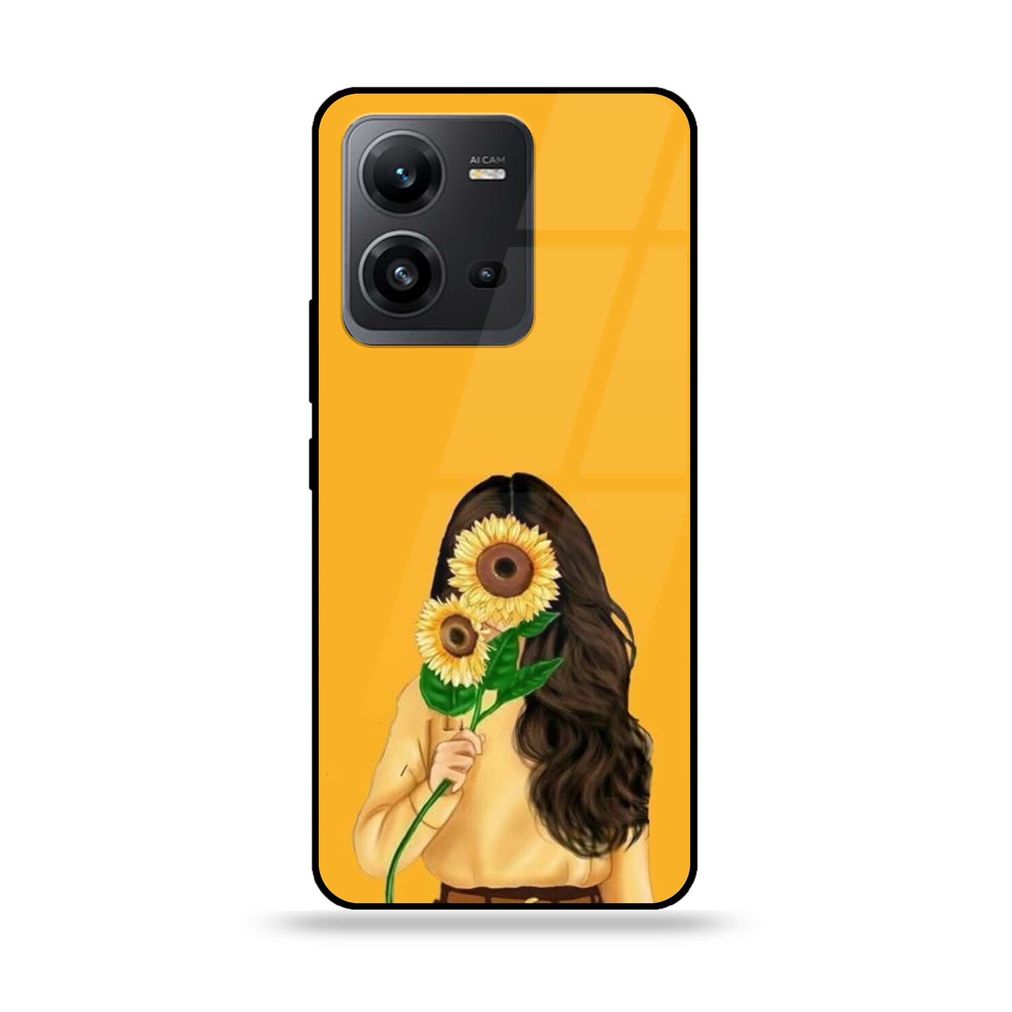 Vivo V25 5G - Anime Girls Series - Premium Printed Glass soft Bumper shock Proof Case