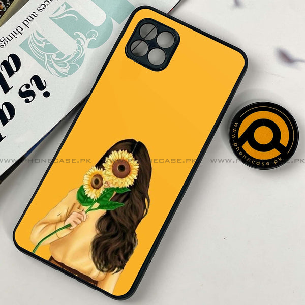 Samsung Galaxy A22 5G - Anime Girls Design 7- Premium Printed Glass soft Bumper shock Proof Case CS-46831
