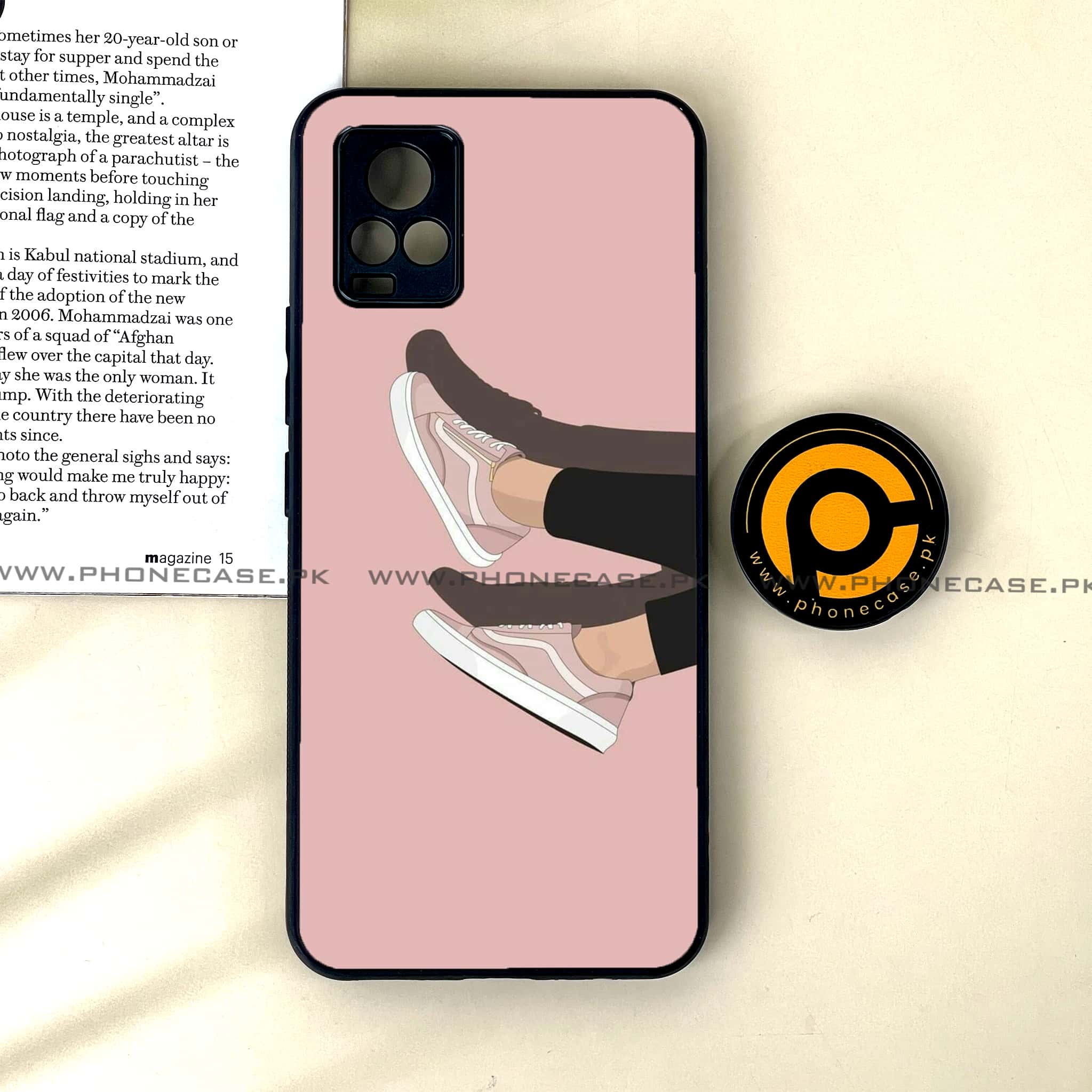 Vivo V20 - Anime Girls Series - Premium Printed Glass soft Bumper shock Proof Case