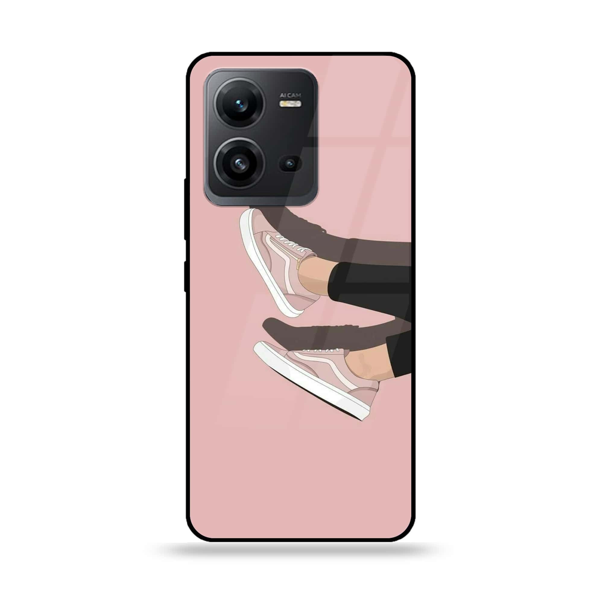 Vivo V25 5G - Anime Girls Series - Premium Printed Glass soft Bumper shock Proof Case