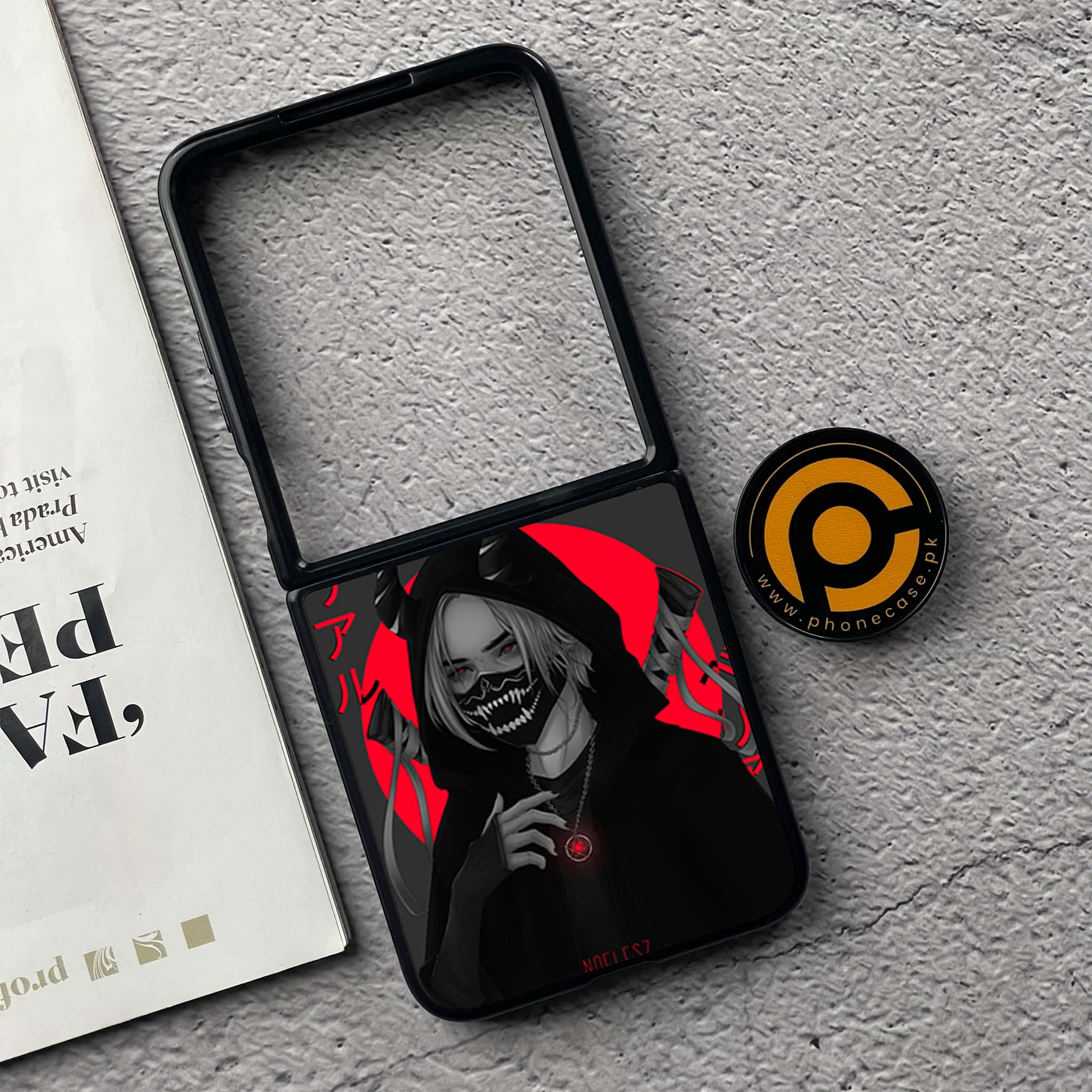 Xiaomi Mix Flip - Anime Series - Premium Printed Glass soft Bumper shock Proof Case