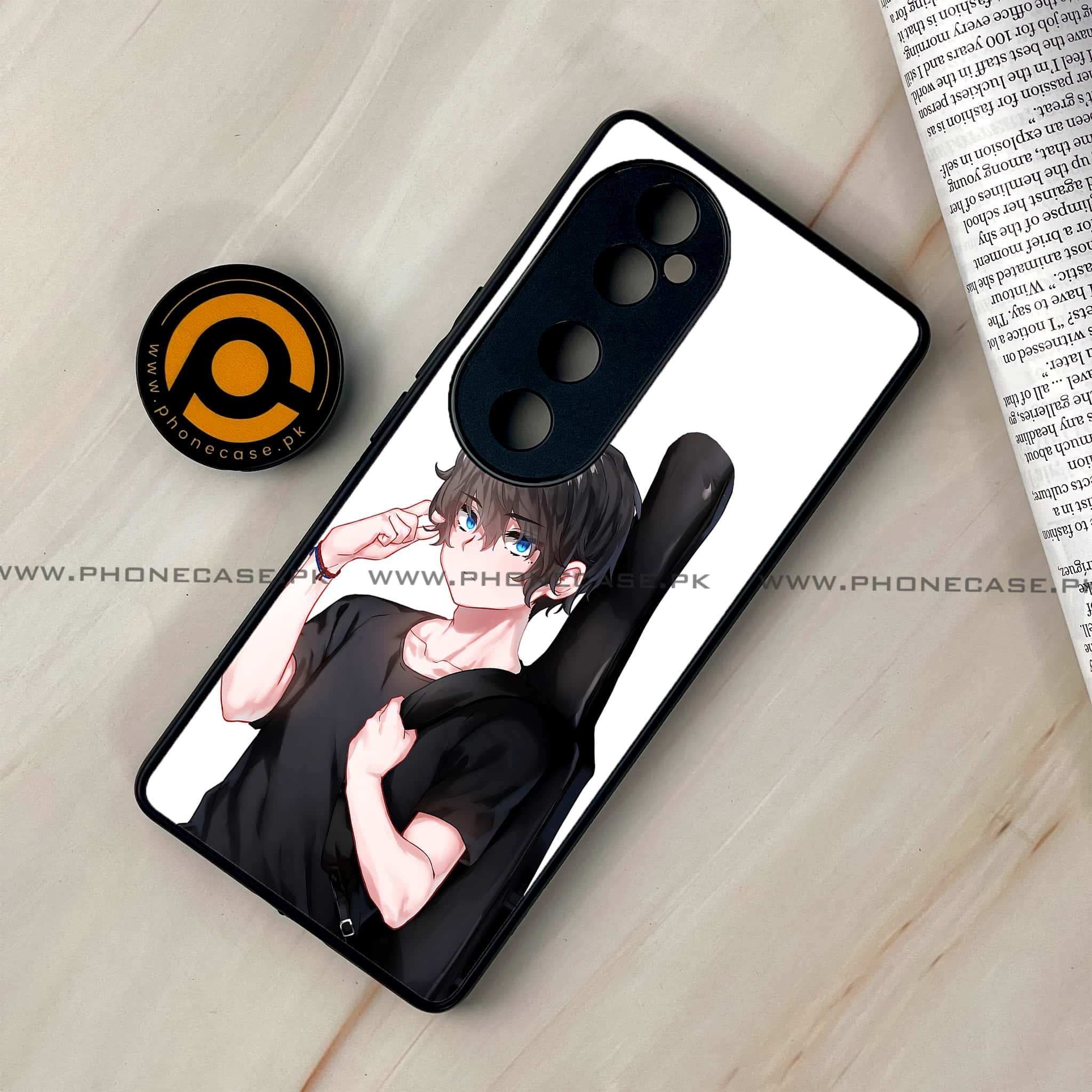 Vivo V40 - Anime Series - Premium Printed Glass soft Bumper shock Proof Case