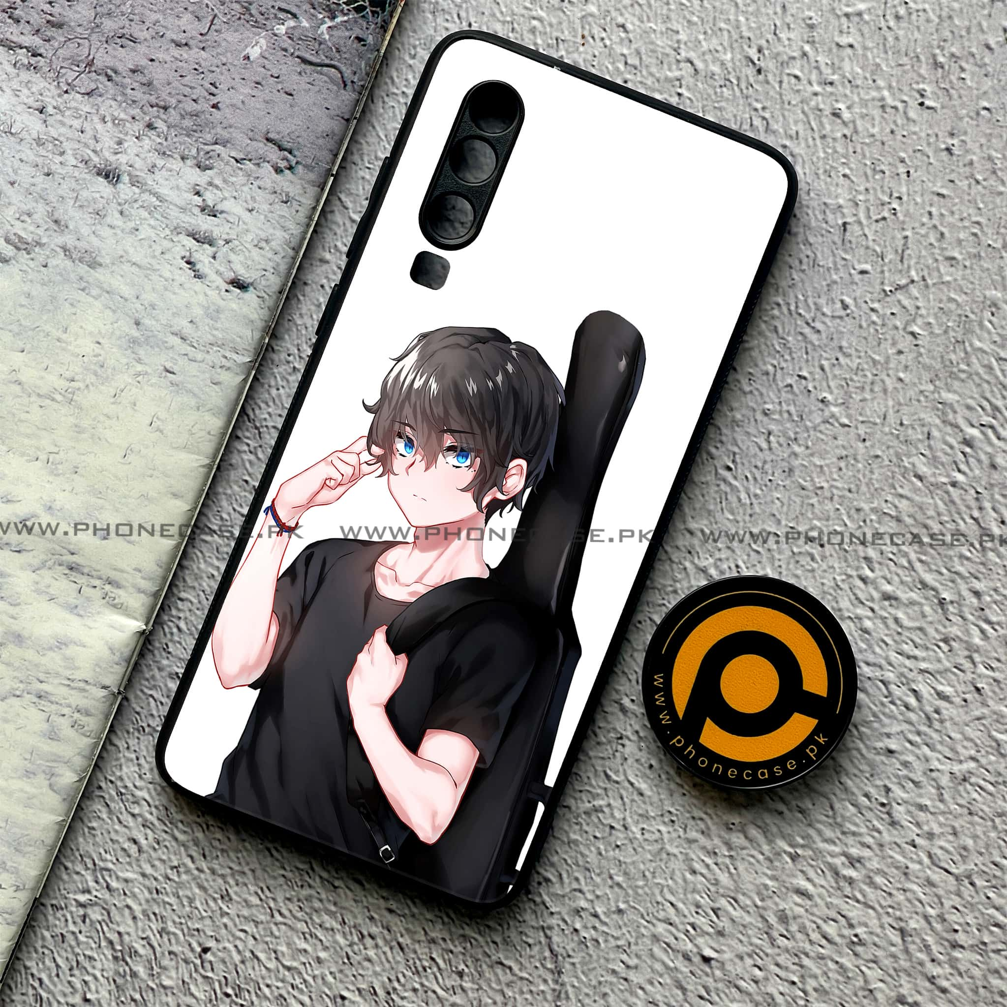 Huawei P30 - Anime Series - Premium Printed Glass soft Bumper shock Proof Case