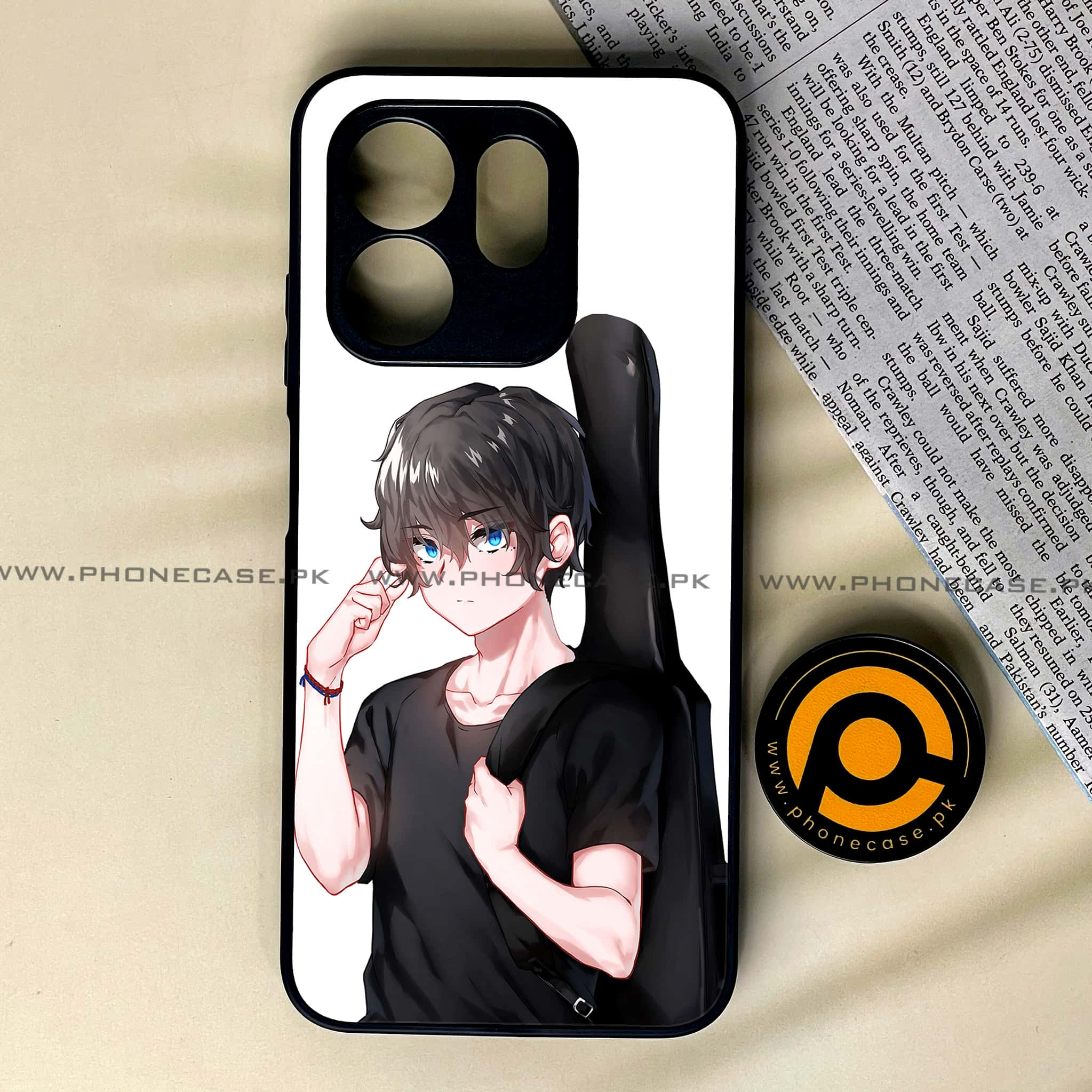 Infinix Hot 50i - Anime Series - Premium Printed Glass soft Bumper shock Proof Case