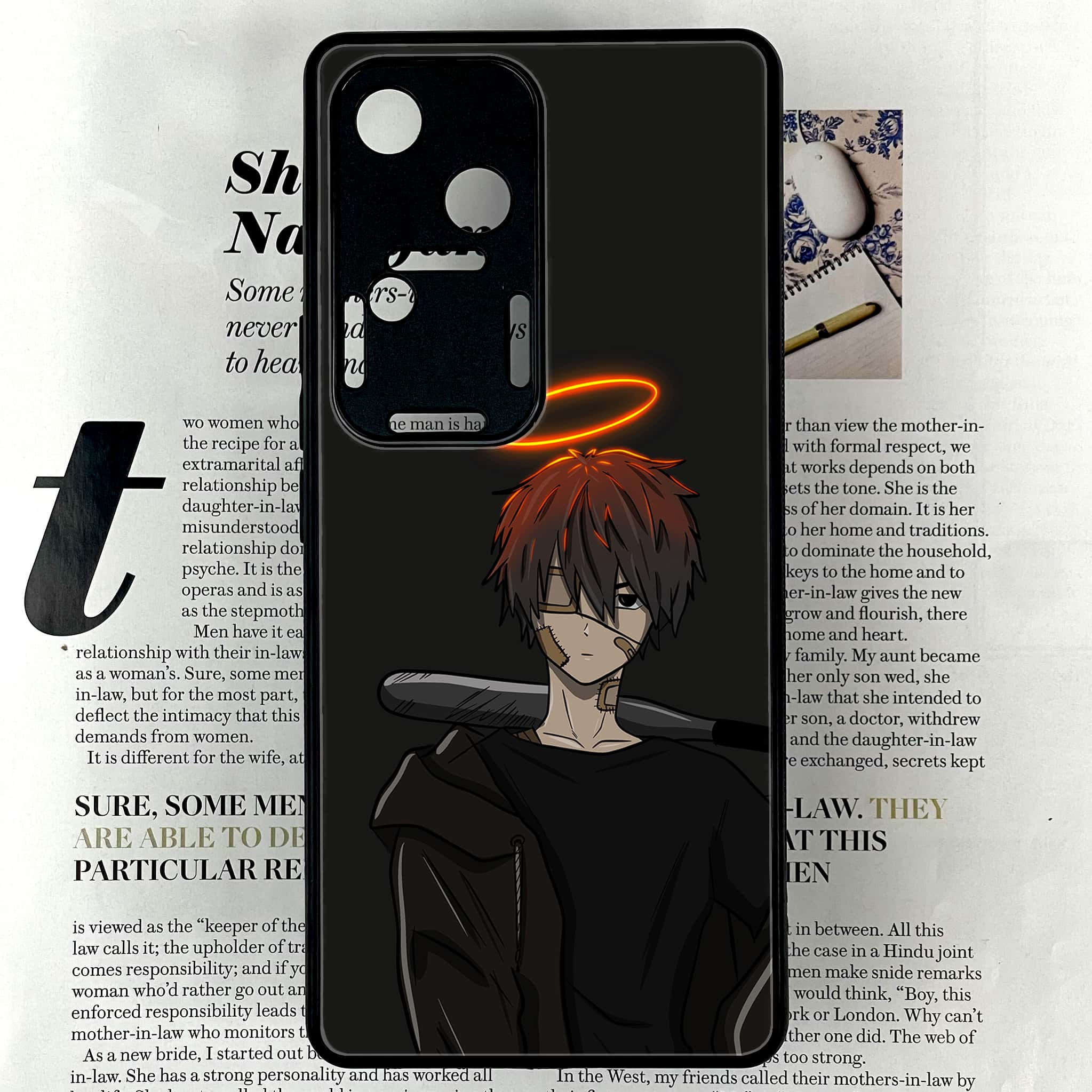 Vivo V30 - Anime Series - Premium Printed Glass soft Bumper shock Proof Case