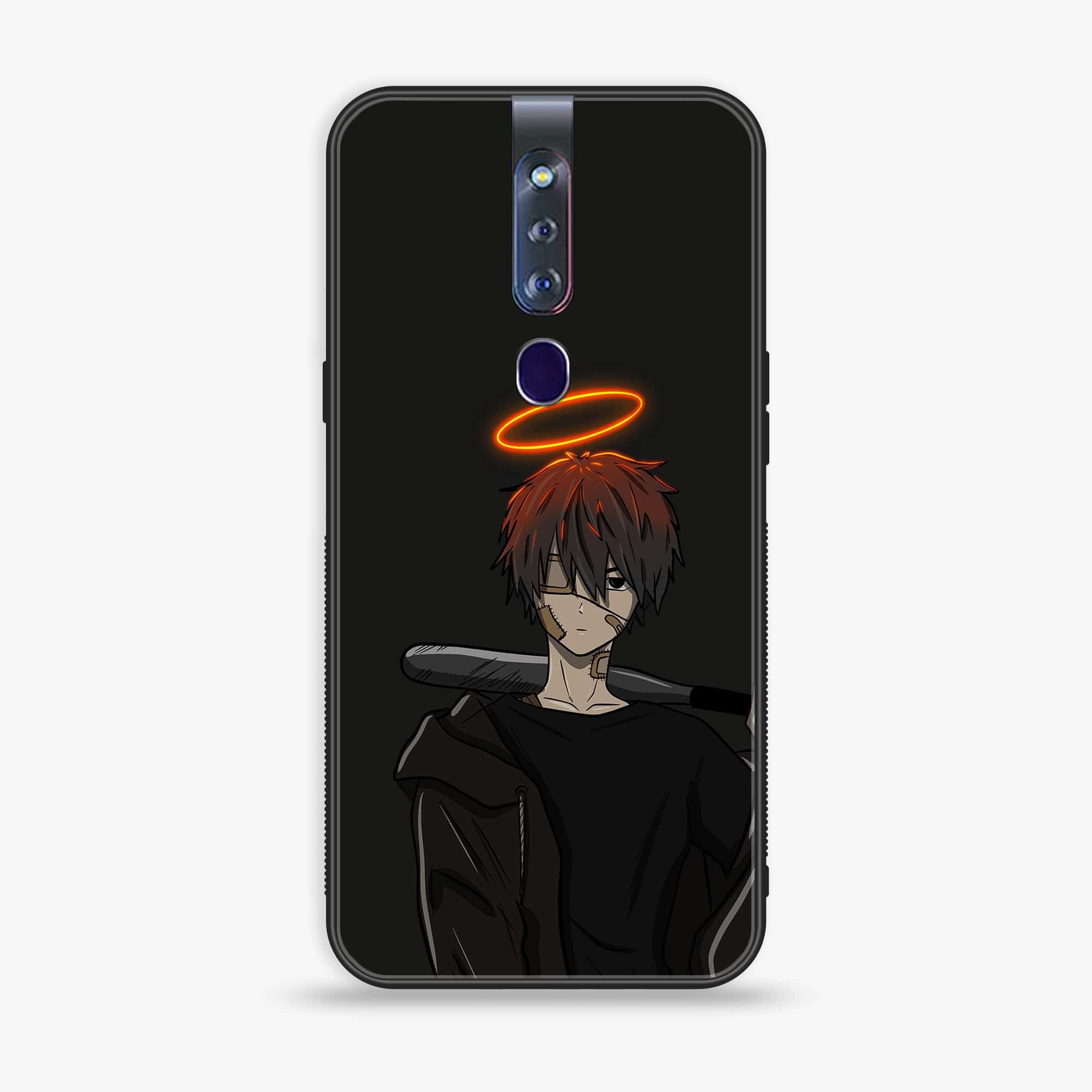 Oppo F11 Pro Anime Series Premium Printed Glass soft Bumper shock Proof Case