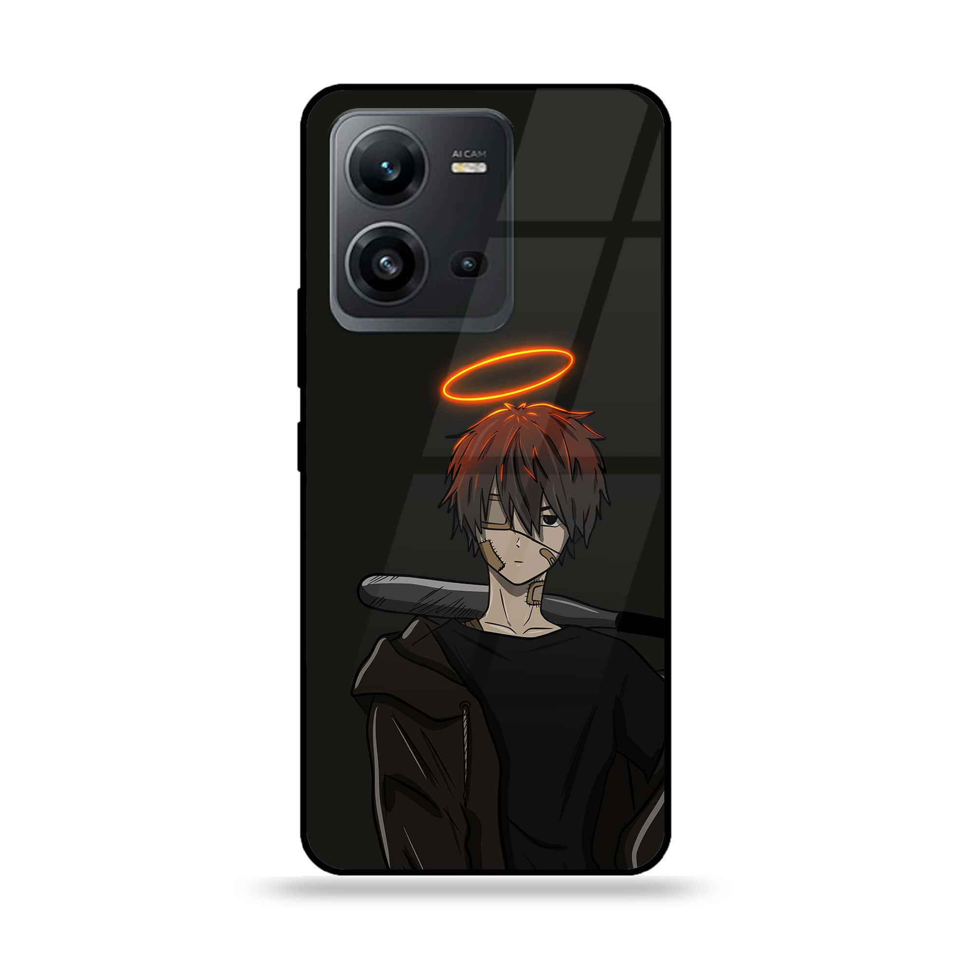 Vivo V25e  - Anime Series - Premium Printed Glass soft Bumper shock Proof Case