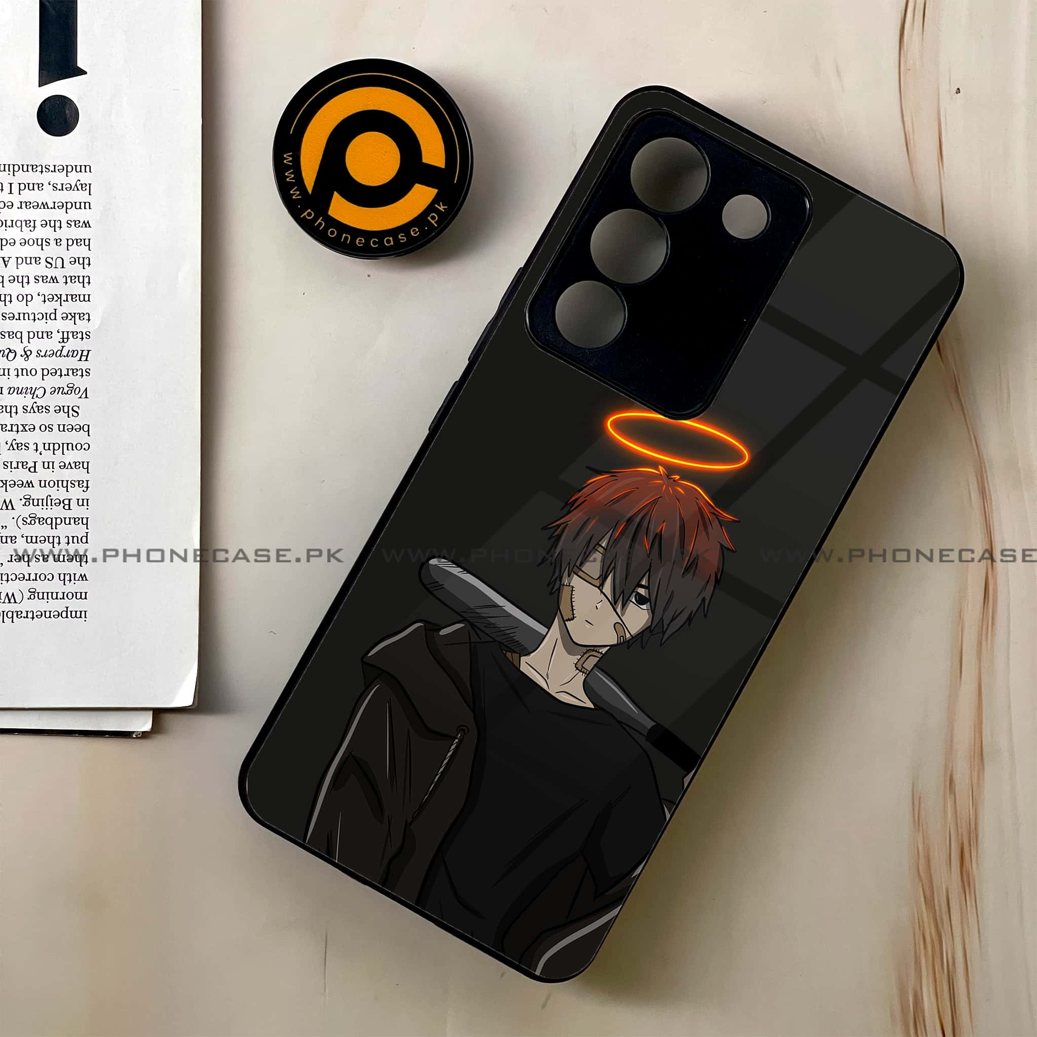 Vivo V29e - Anime Series - Premium Printed Glass soft Bumper shock Proof Case