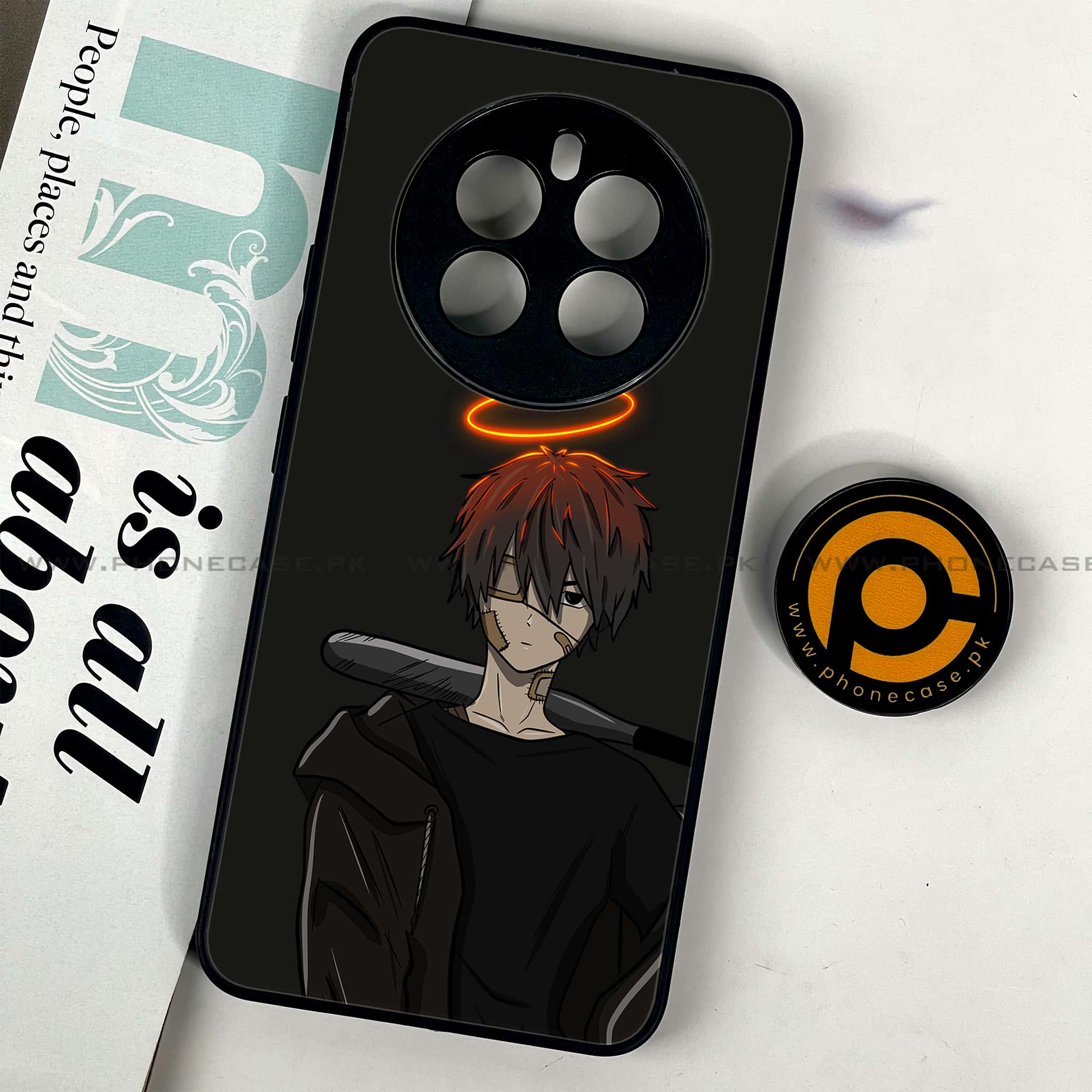 Realme 12 - Anime Series - Premium Printed Glass soft Bumper shock Proof Case