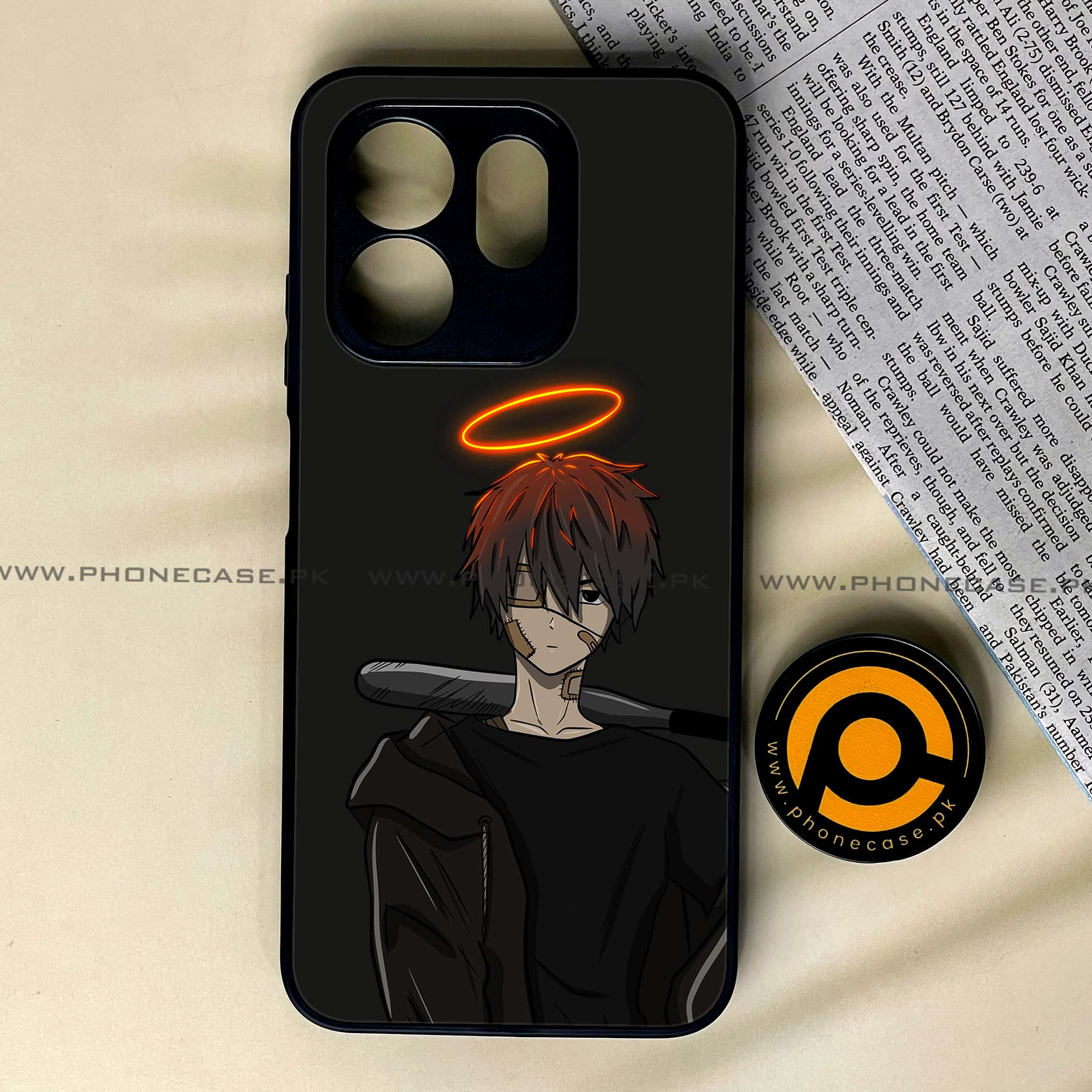 Infinix Hot 50i - Anime Series - Premium Printed Glass soft Bumper shock Proof Case