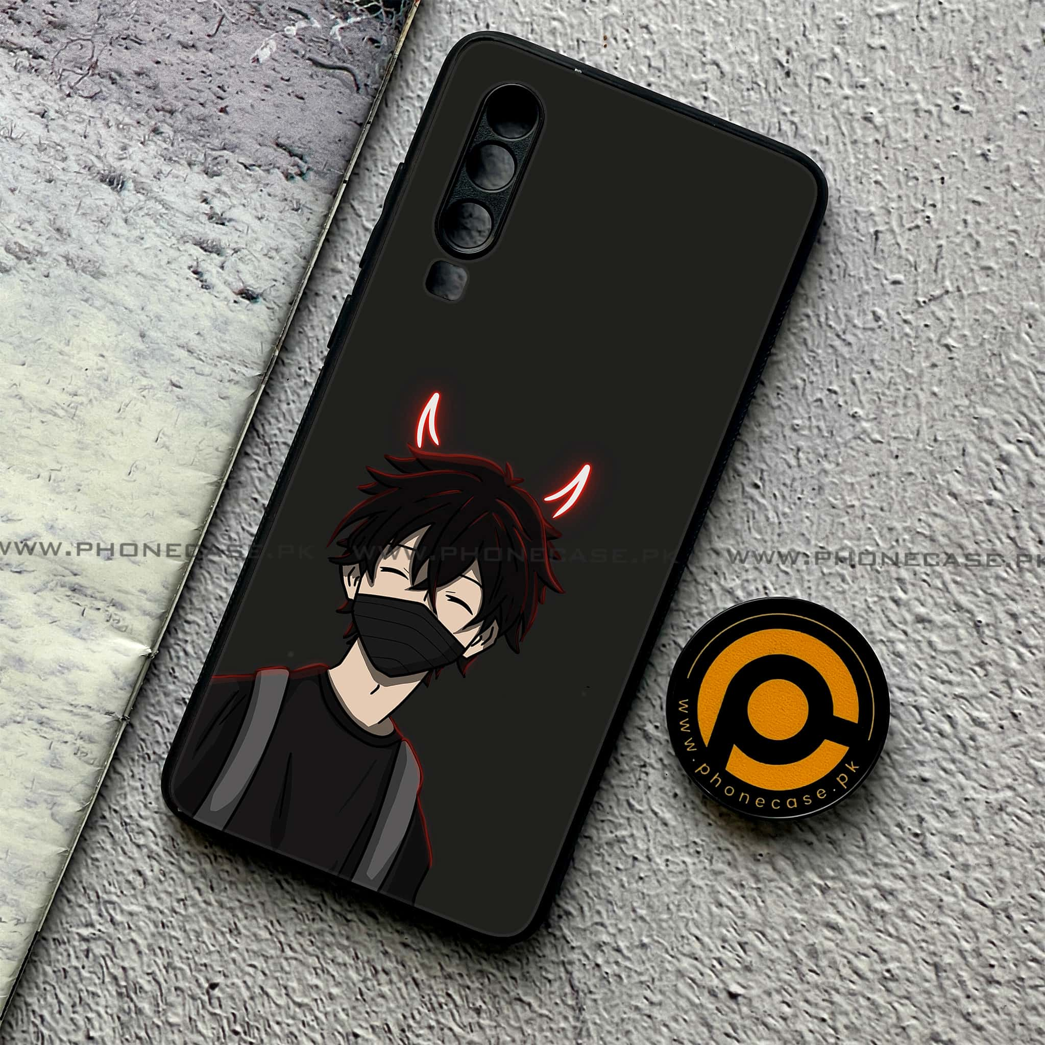 Huawei P30 - Anime Series - Premium Printed Glass soft Bumper shock Proof Case