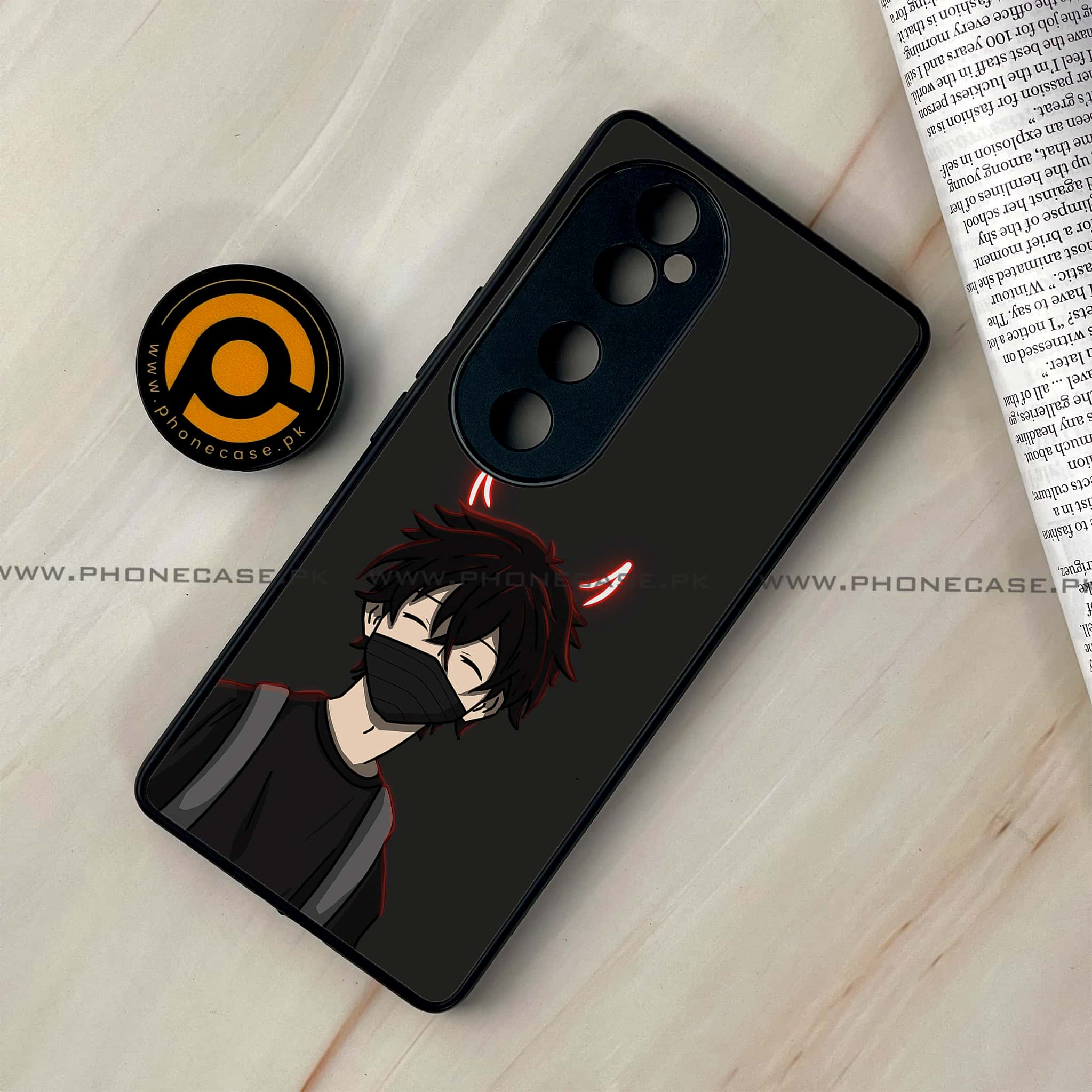 Vivo V40 - Anime Series - Premium Printed Glass soft Bumper shock Proof Case