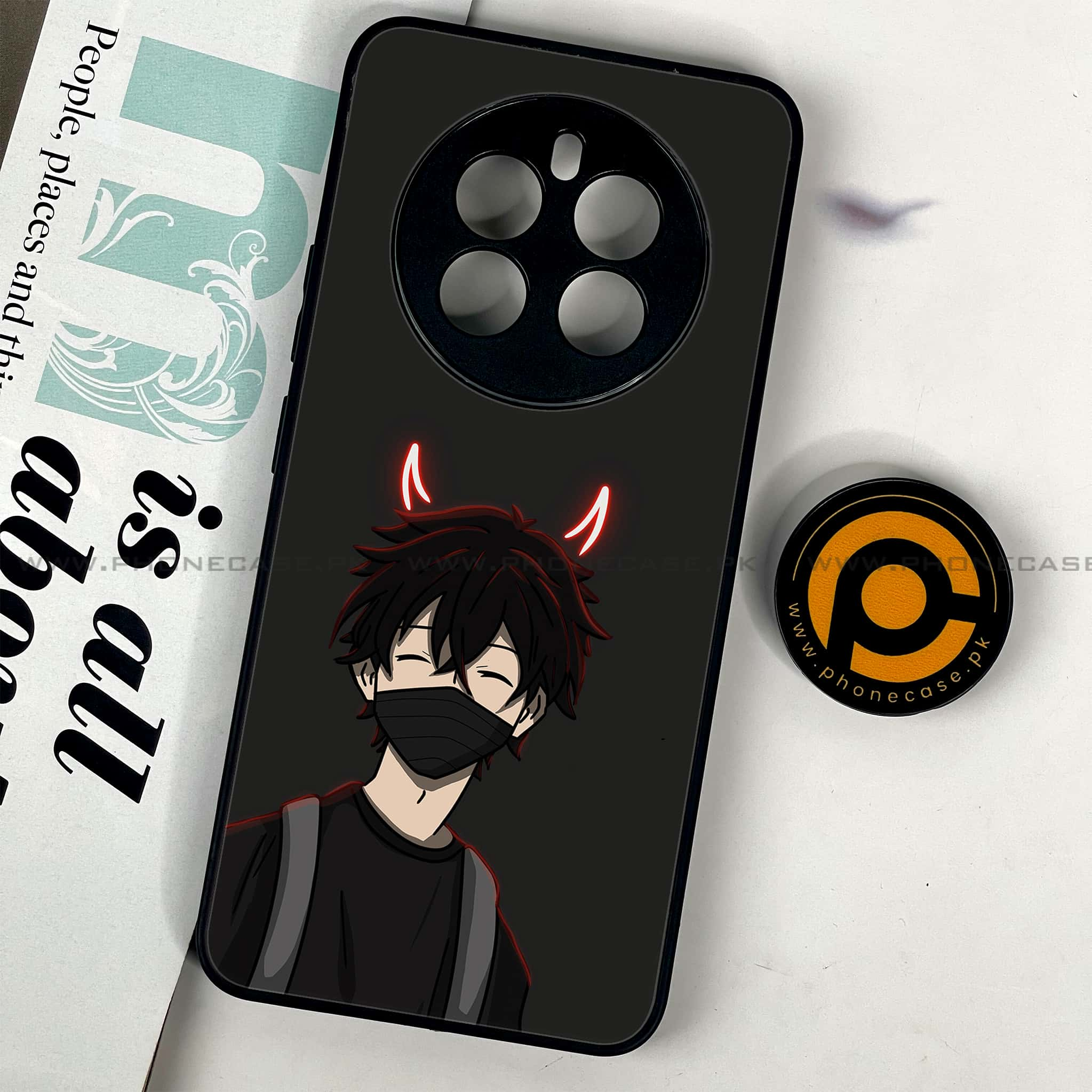 Realme 12 - Anime Series - Premium Printed Glass soft Bumper shock Proof Case