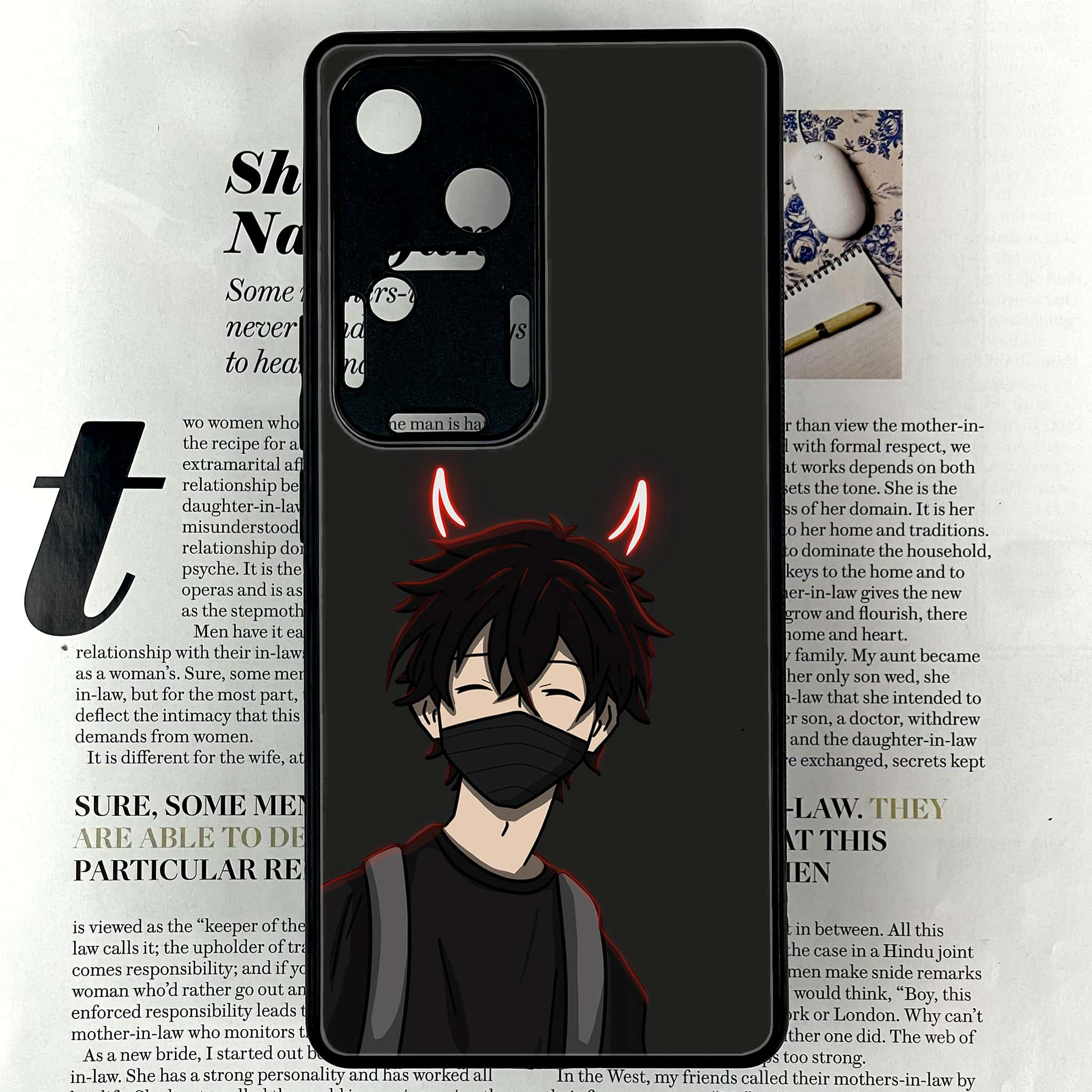 Vivo V30 - Anime Series - Premium Printed Glass soft Bumper shock Proof Case