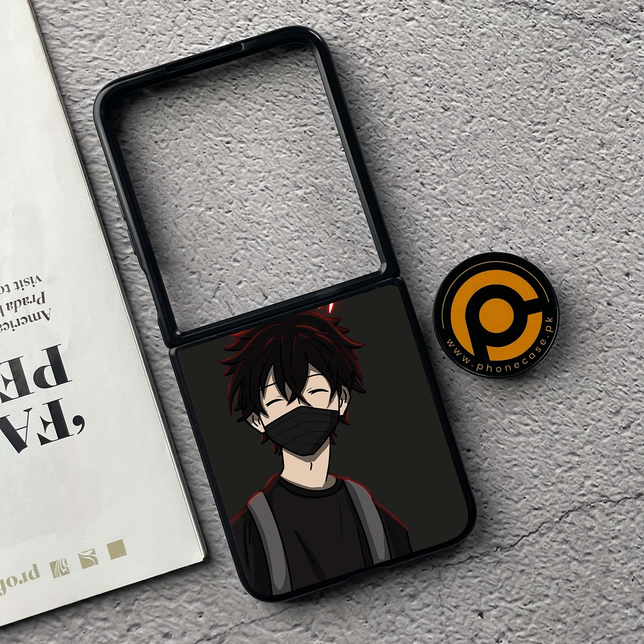 Xiaomi Mix Flip - Anime Series - Premium Printed Glass soft Bumper shock Proof Case