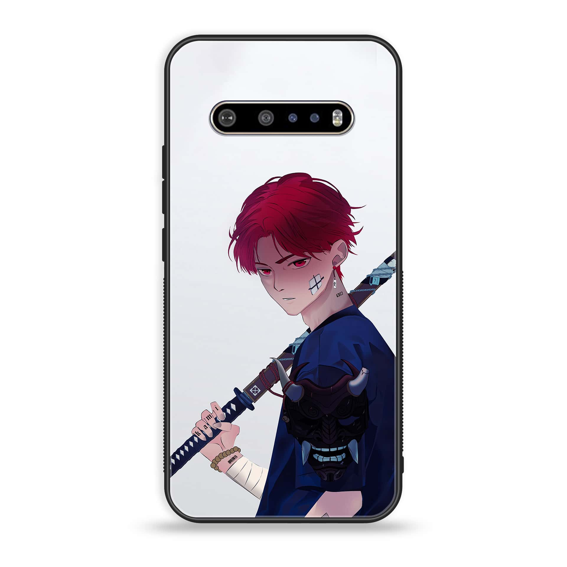 LG V60 Anime Series Premium Printed Glass soft Bumper shock Proof Case