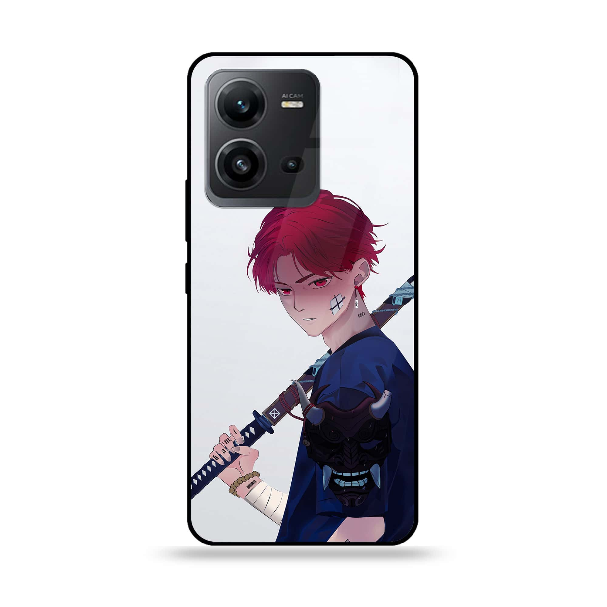 Vivo V25e  - Anime Series - Premium Printed Glass soft Bumper shock Proof Case