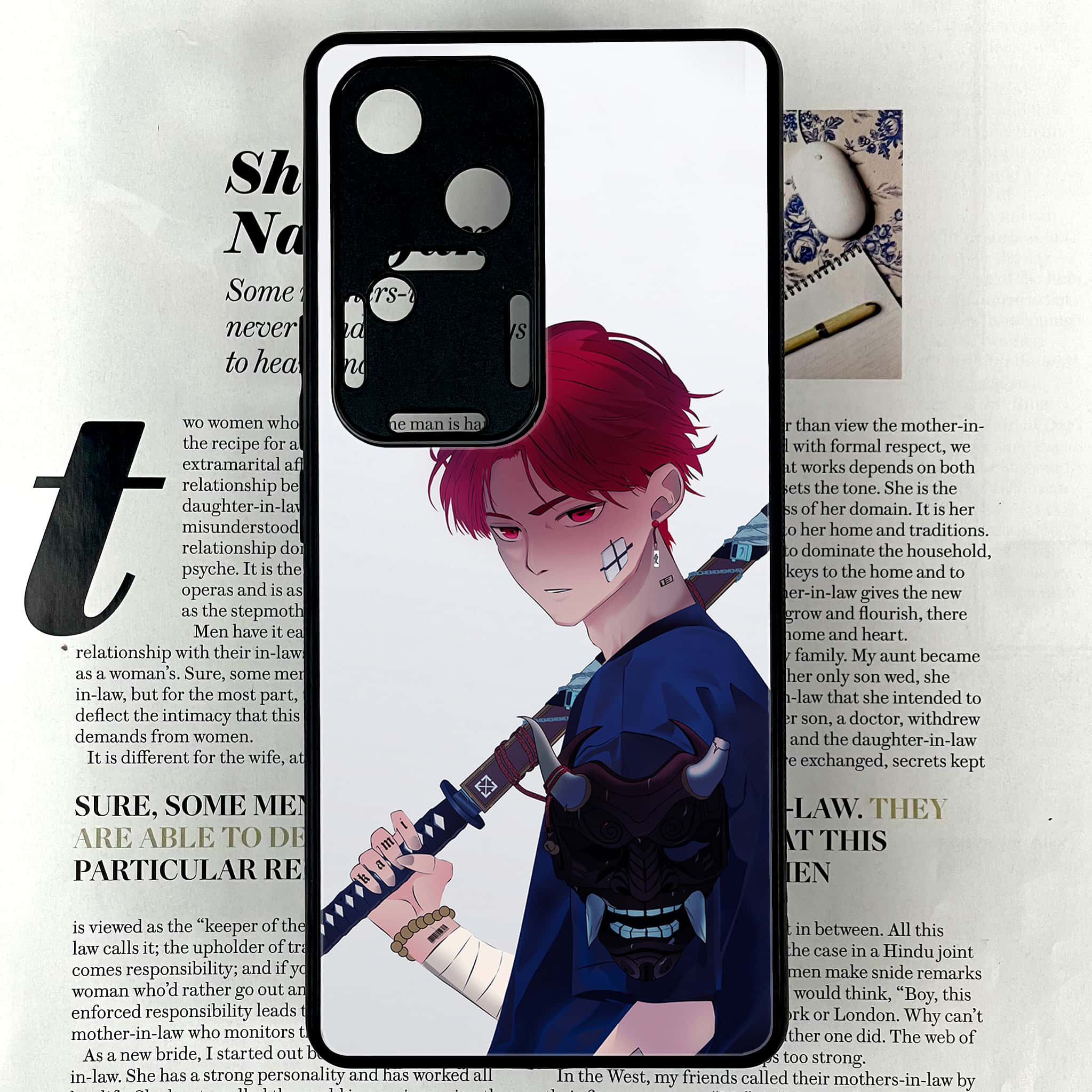 Vivo V30 - Anime Series - Premium Printed Glass soft Bumper shock Proof Case