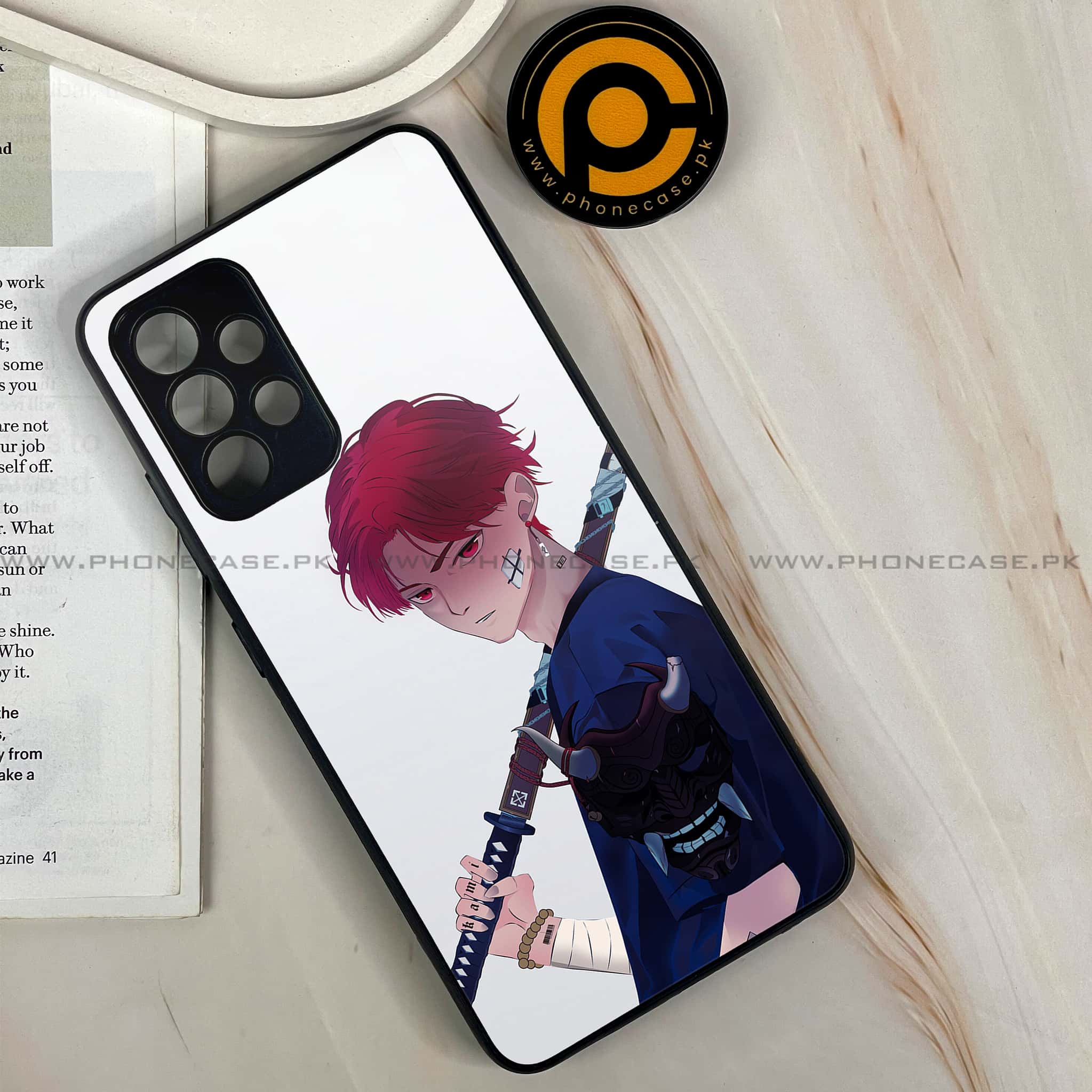 Galaxy A32 - Anime Series - Premium Printed Glass soft Bumper shock Proof Case