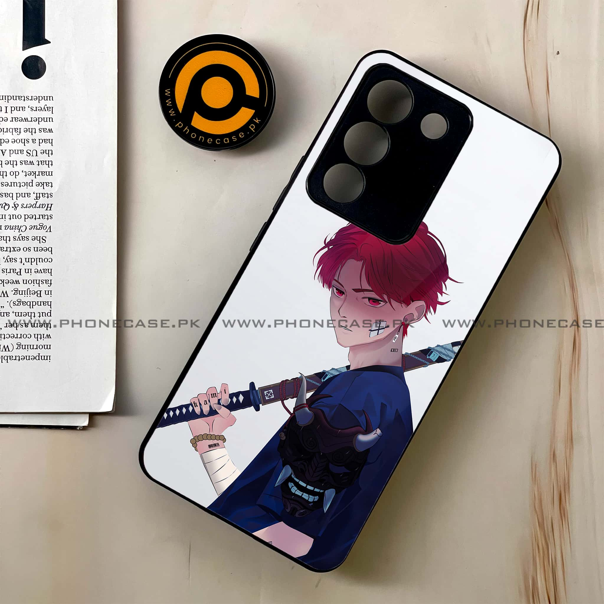 Vivo V29e - Anime Series - Premium Printed Glass soft Bumper shock Proof Case