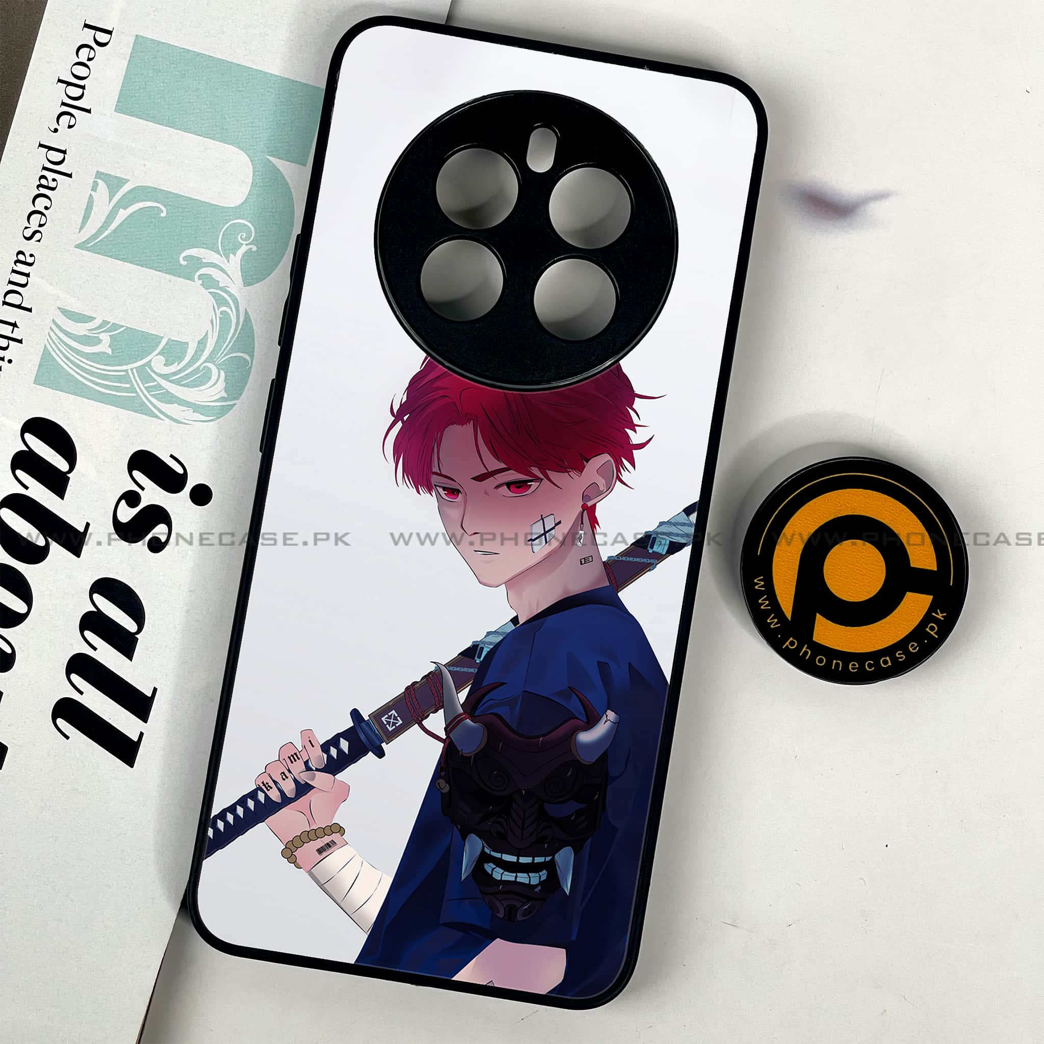 Realme 12 - Anime Series - Premium Printed Glass soft Bumper shock Proof Case