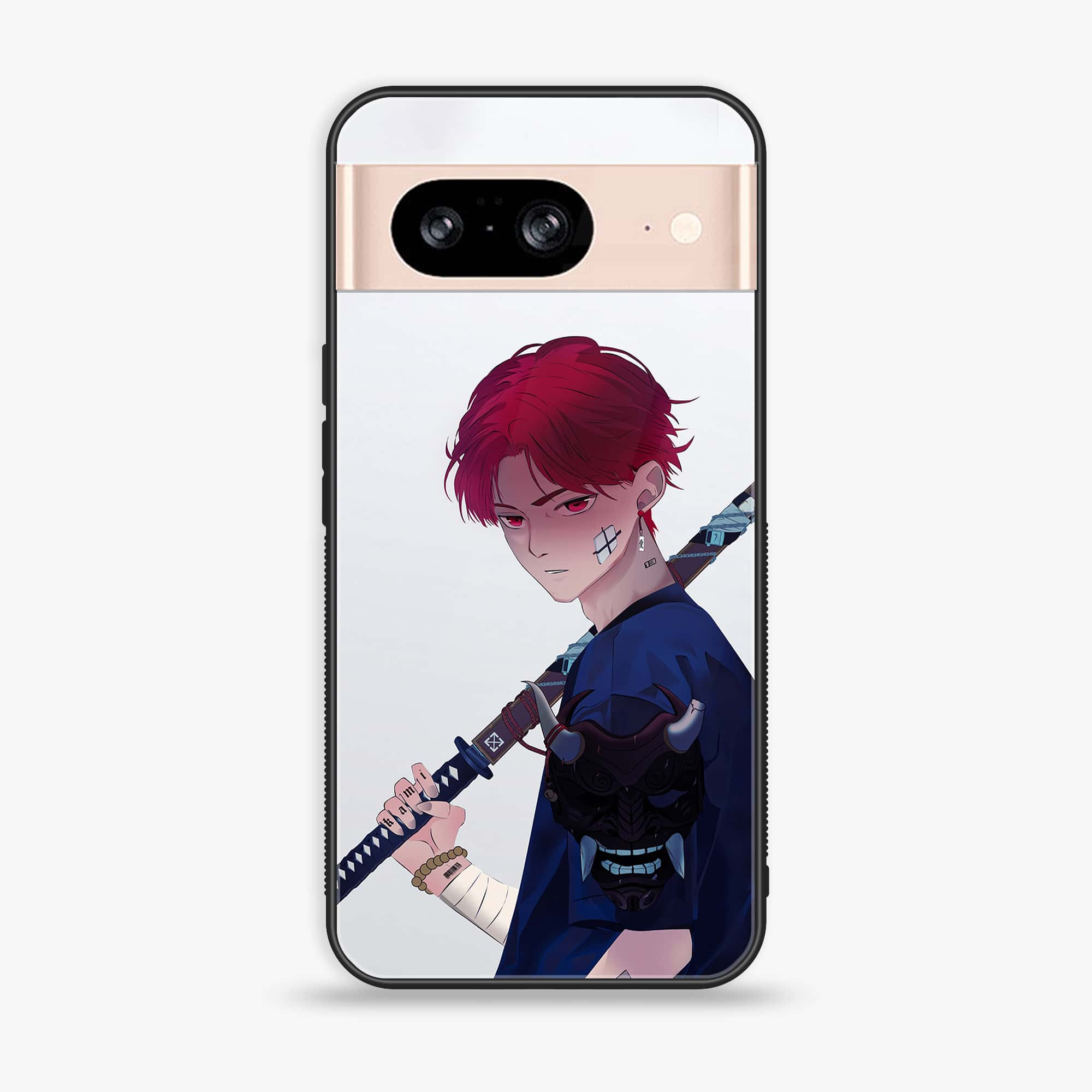 Google Pixel 8 - Anime Series - Premium Printed Glass soft Bumper shock Proof Case