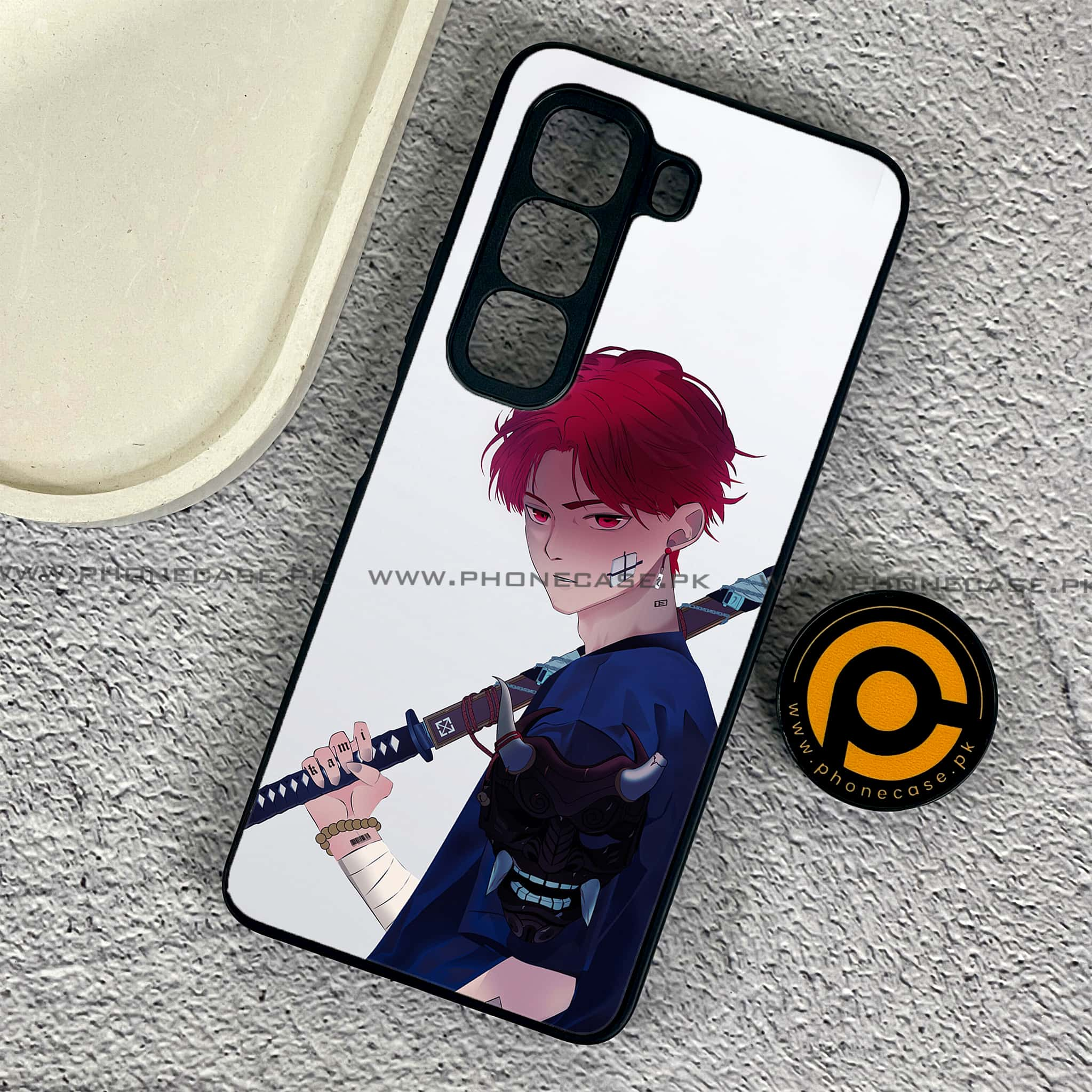 Infinix Hot 50 Pro - Anime Series - Premium Printed Glass soft Bumper shock Proof Case