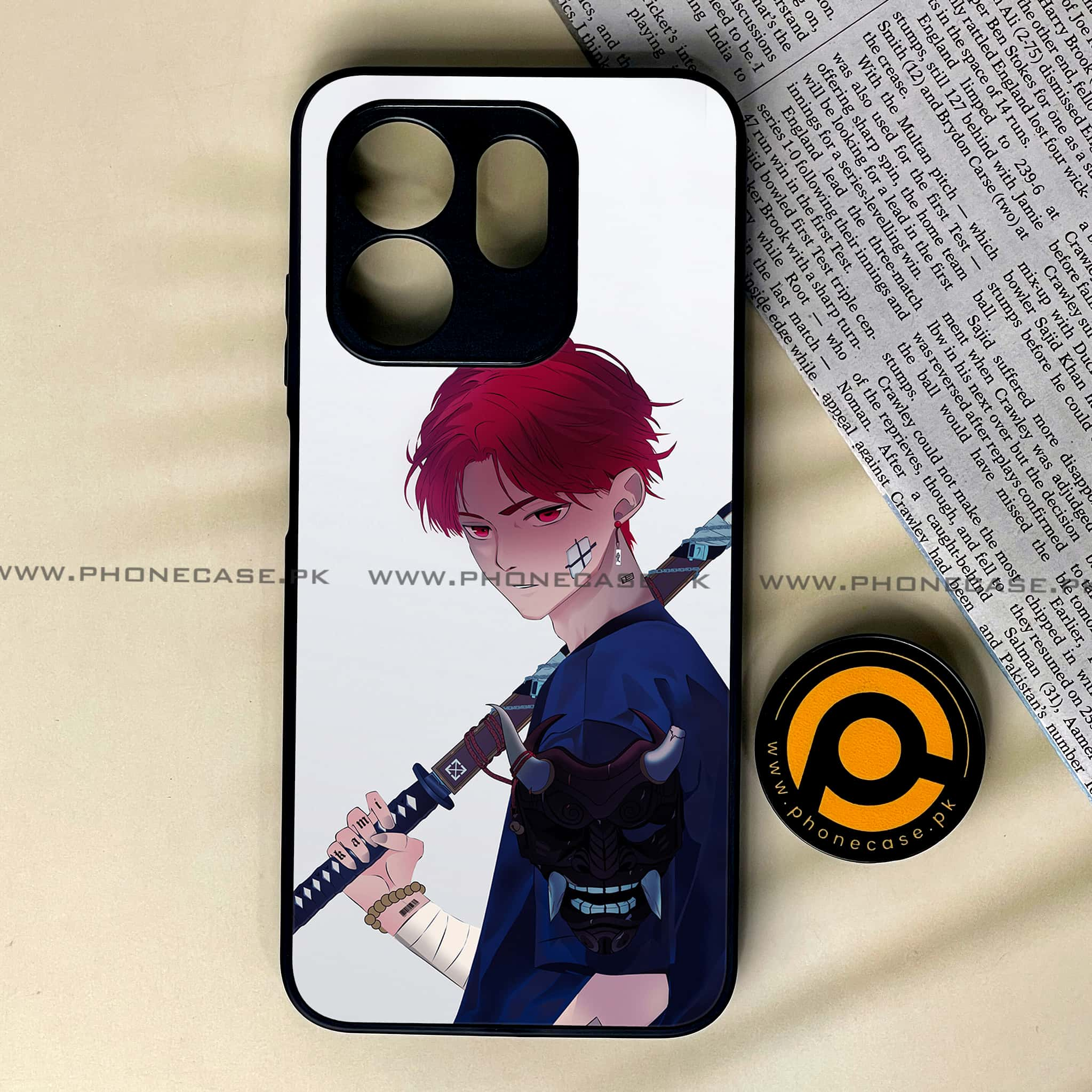 Infinix Hot 50i - Anime Series - Premium Printed Glass soft Bumper shock Proof Case