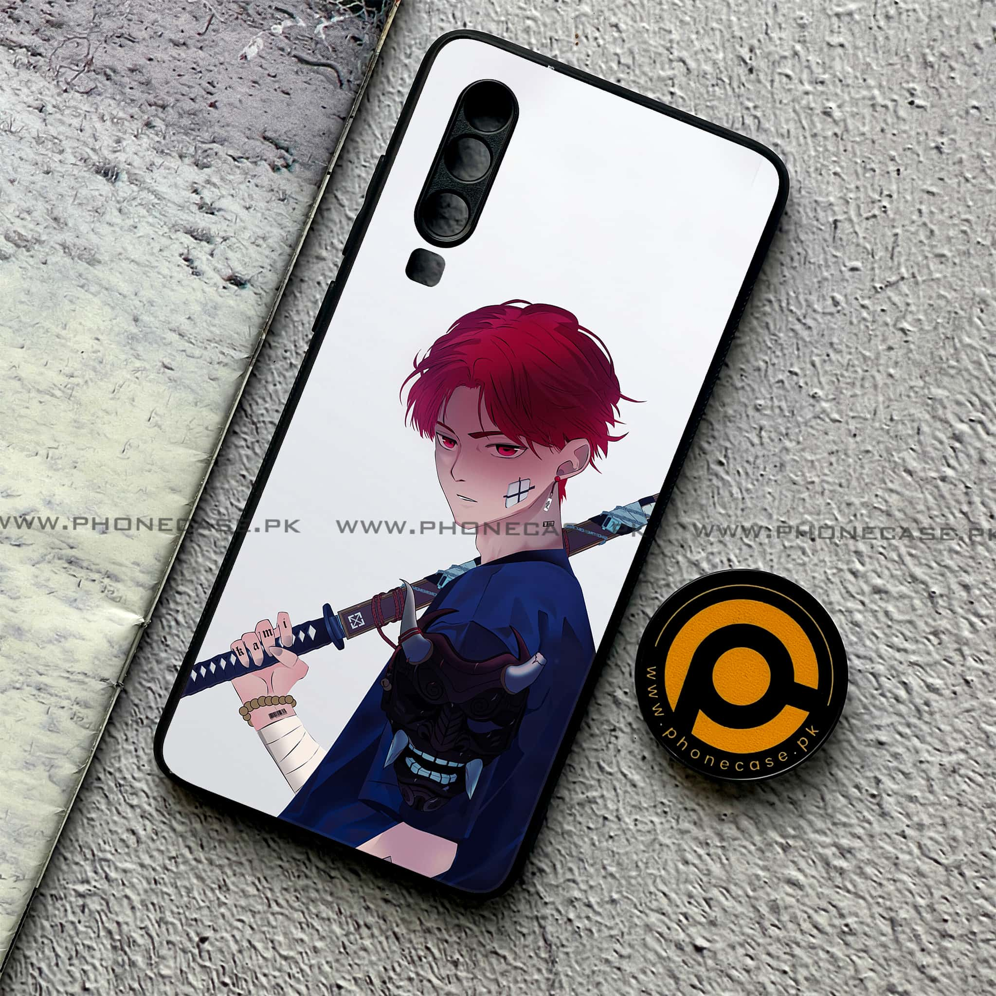 Huawei P30 - Anime Series - Premium Printed Glass soft Bumper shock Proof Case