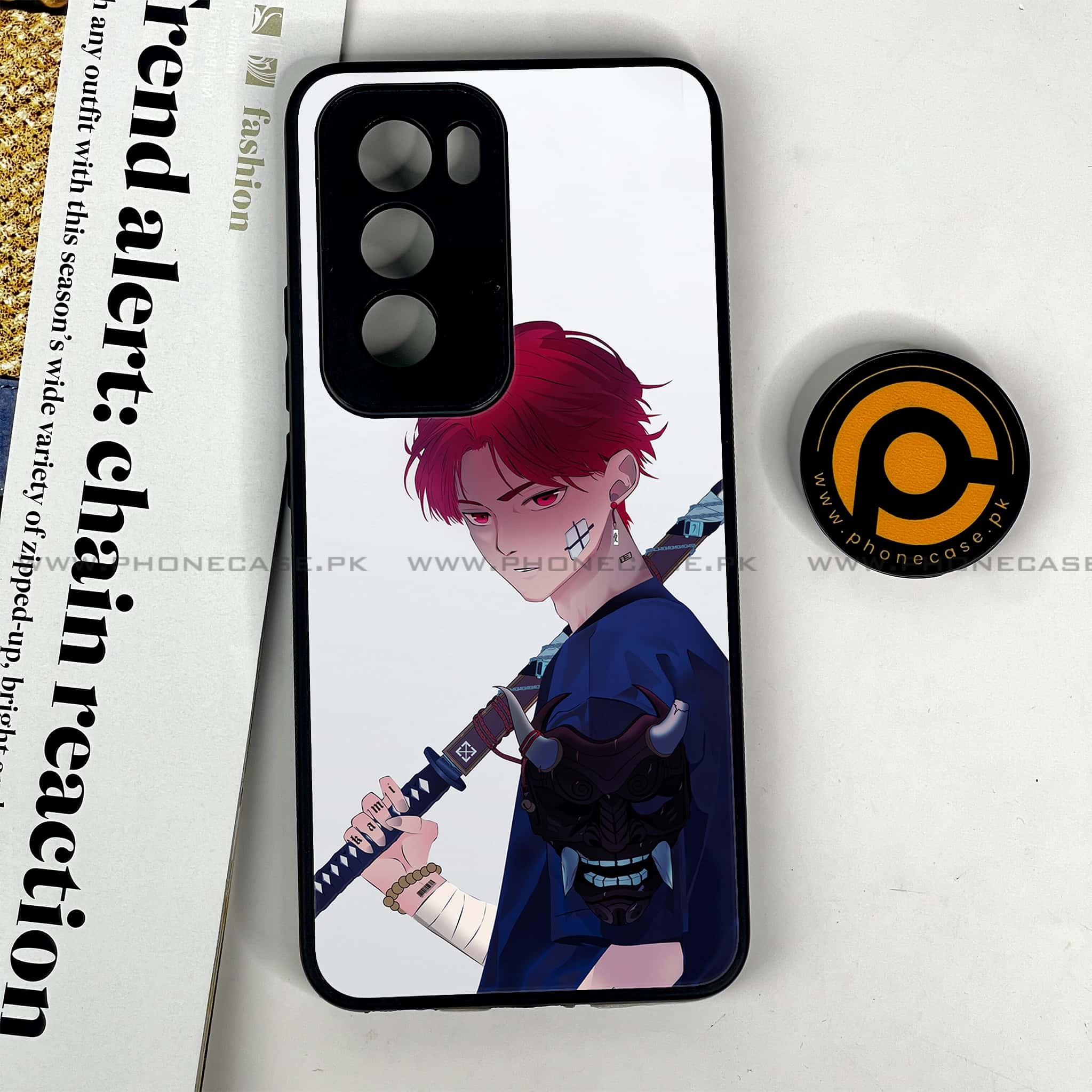 Oppo Reno 12 5G - Anime Series - Premium Printed Glass soft Bumper shock Proof Case