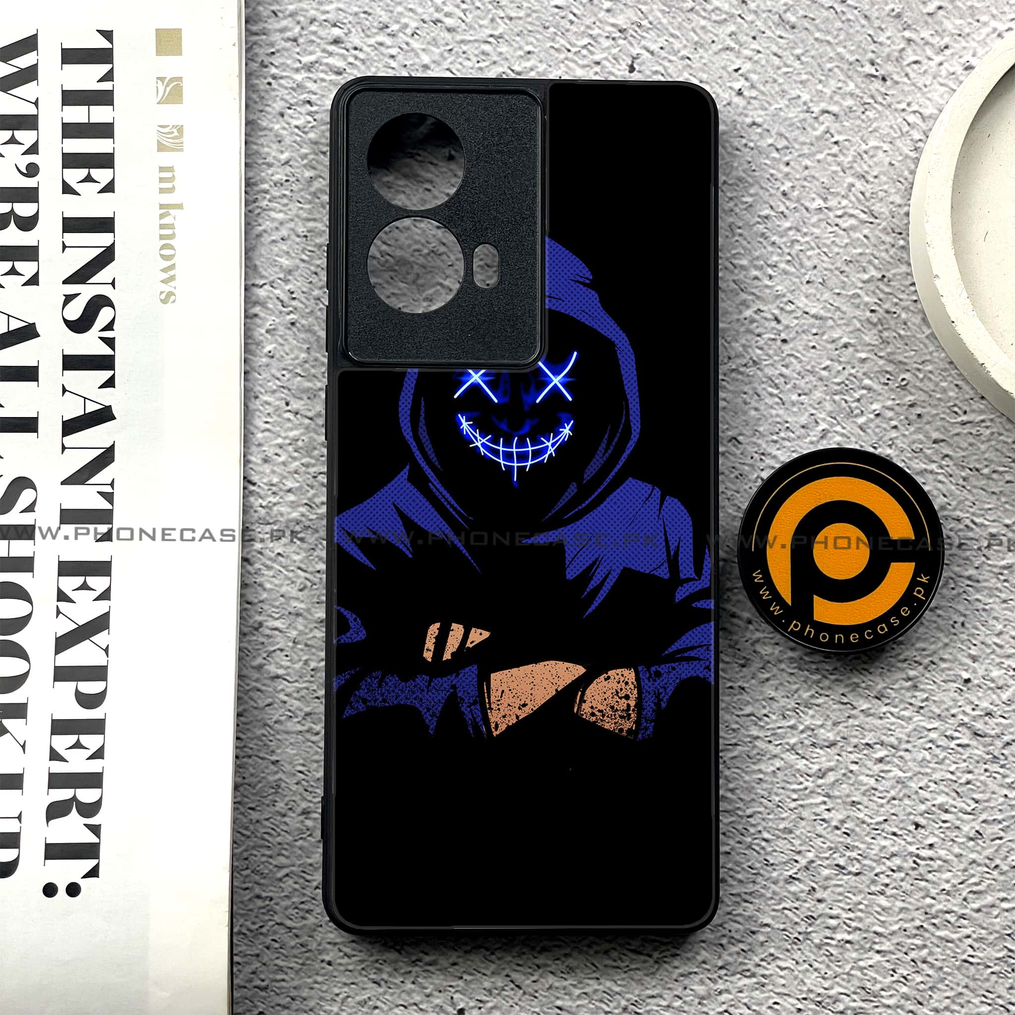 Moto G85 - Anonymous 2.0 Series - Premium Printed Glass soft Bumper shock Proof Case