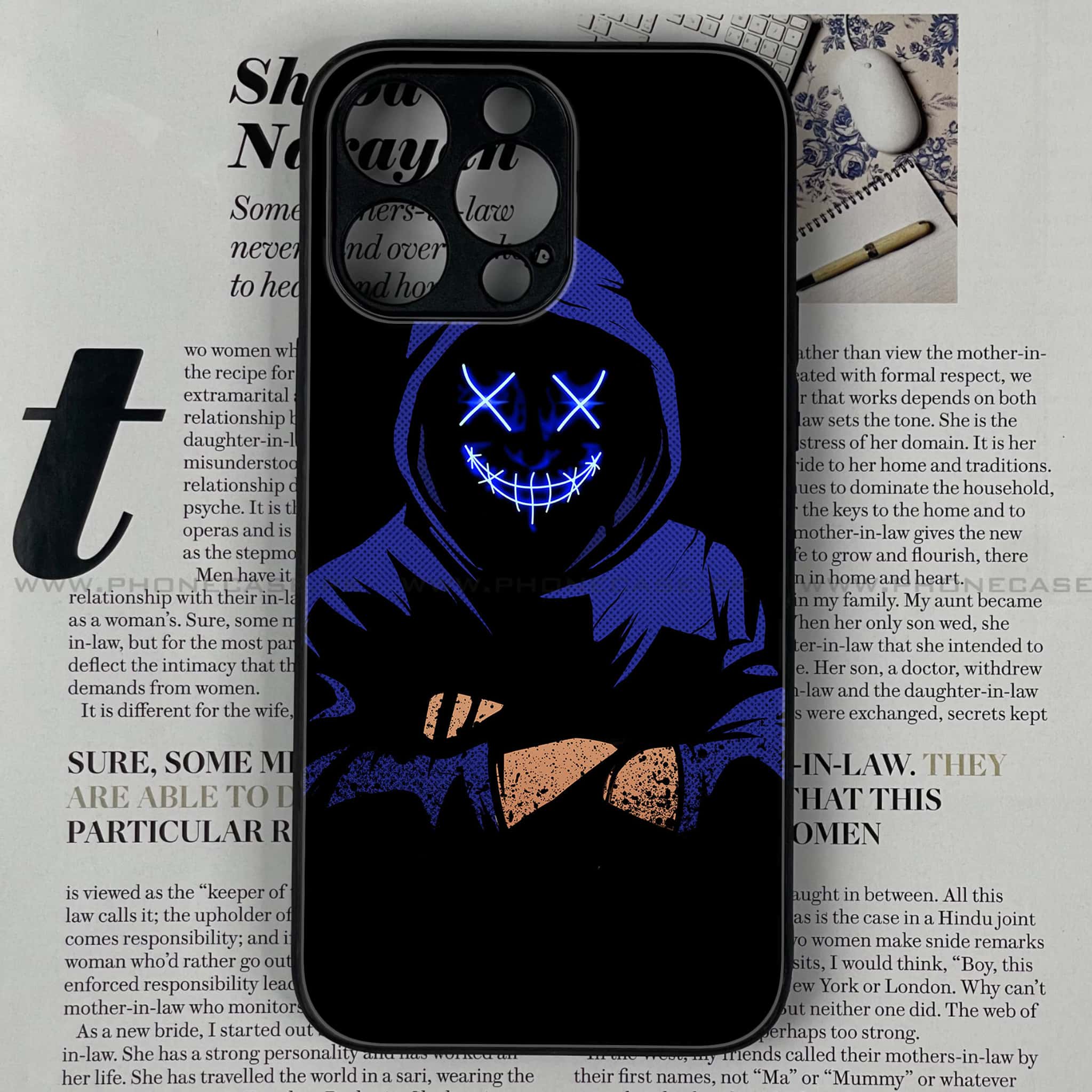 iPhone 13 Pro  - Anonymous 2.0   Series - Premium Printed Glass soft Bumper shock Proof Case