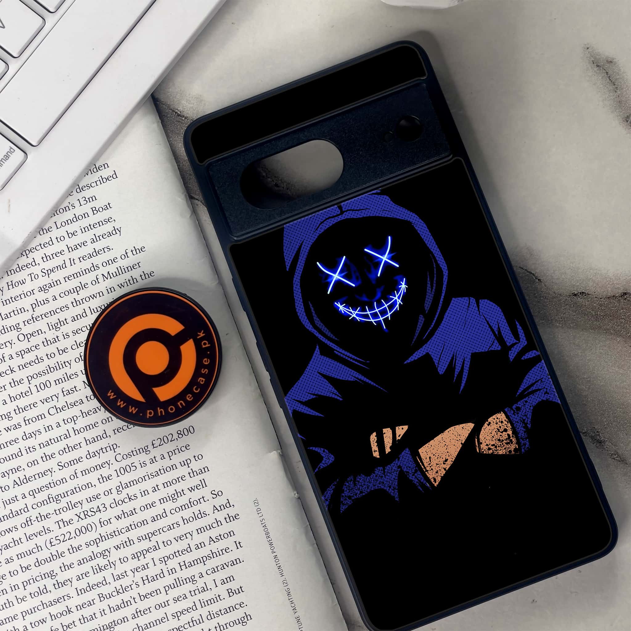 Google Pixel 7 - Anonymous 2.0 Series - Premium Metal Printed soft Bumper Shock Proof Case