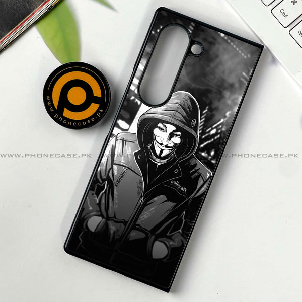 Samsung Galaxy Z Fold 6 - Anonymous 2.0 Design 1- Premium Printed Metal soft Bumper shock Proof Case  CS-31084