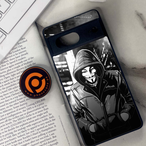 Google Pixel 7 - Anonymous 2.0 Series - Premium Metal Printed soft Bumper Shock Proof Case