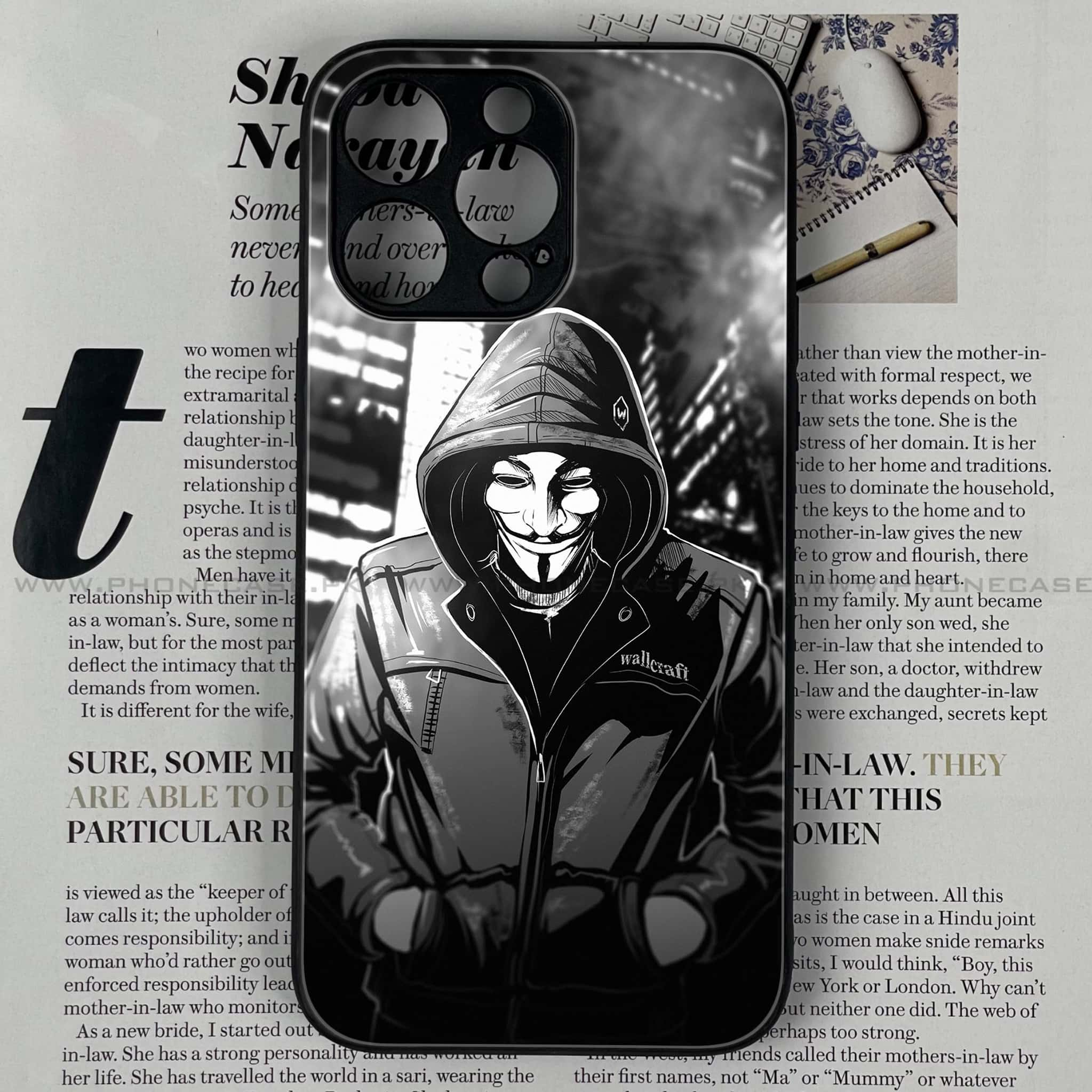 iPhone 11 Pro Max - Anonymous 2.0   Series - Premium Printed Glass soft Bumper shock Proof Case