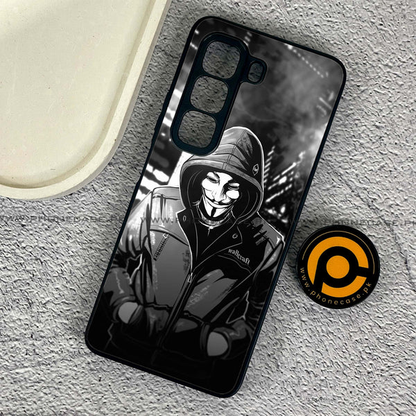 Infinix Hot 50 4G - Anonymous 2.0 Design 1  - Premium Metal Printed soft Bumper shock Proof Case CS-35743