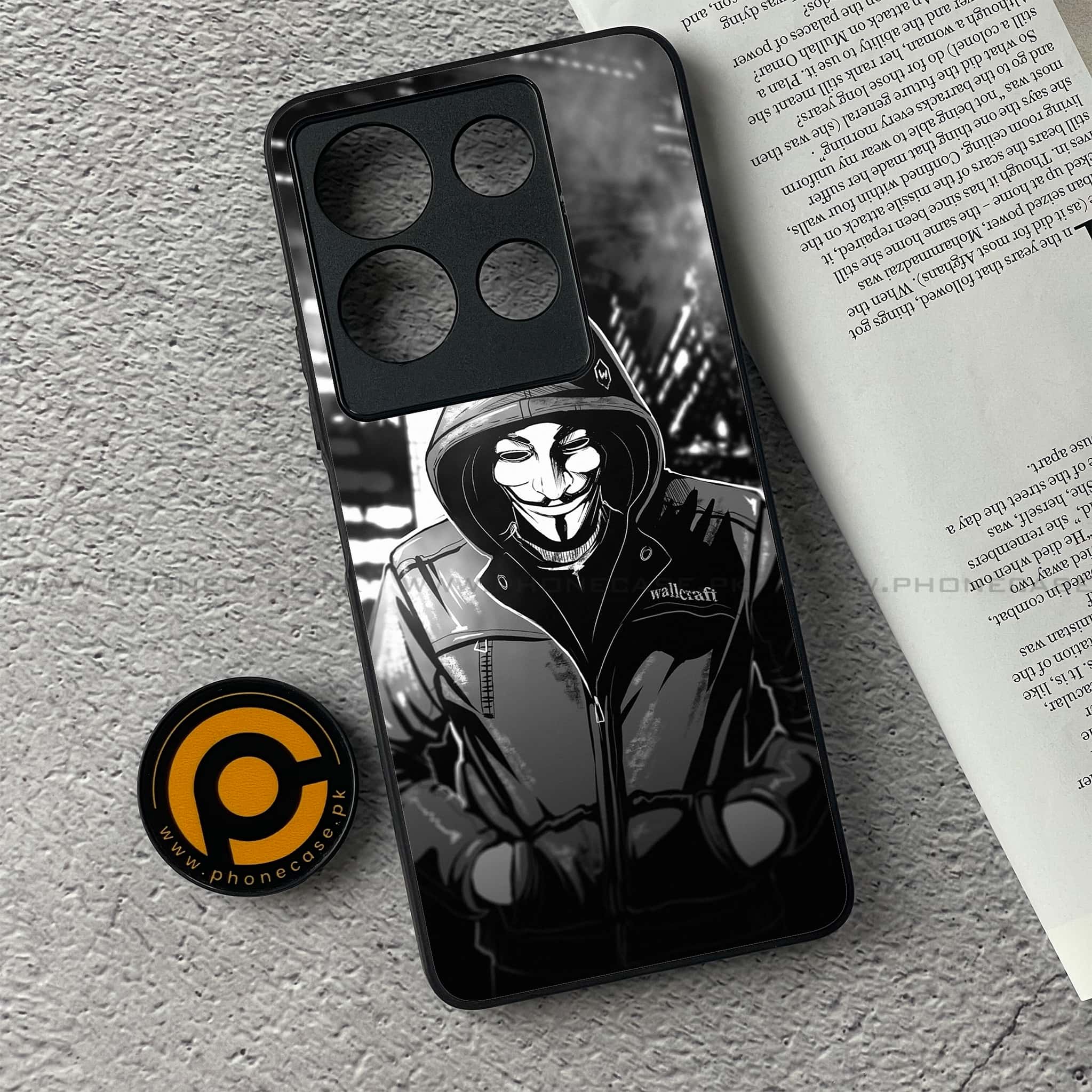 Infinix Note 30 - Anonymous 2.0 Series - Premium Printed Glass soft Bumper shock Proof Case
